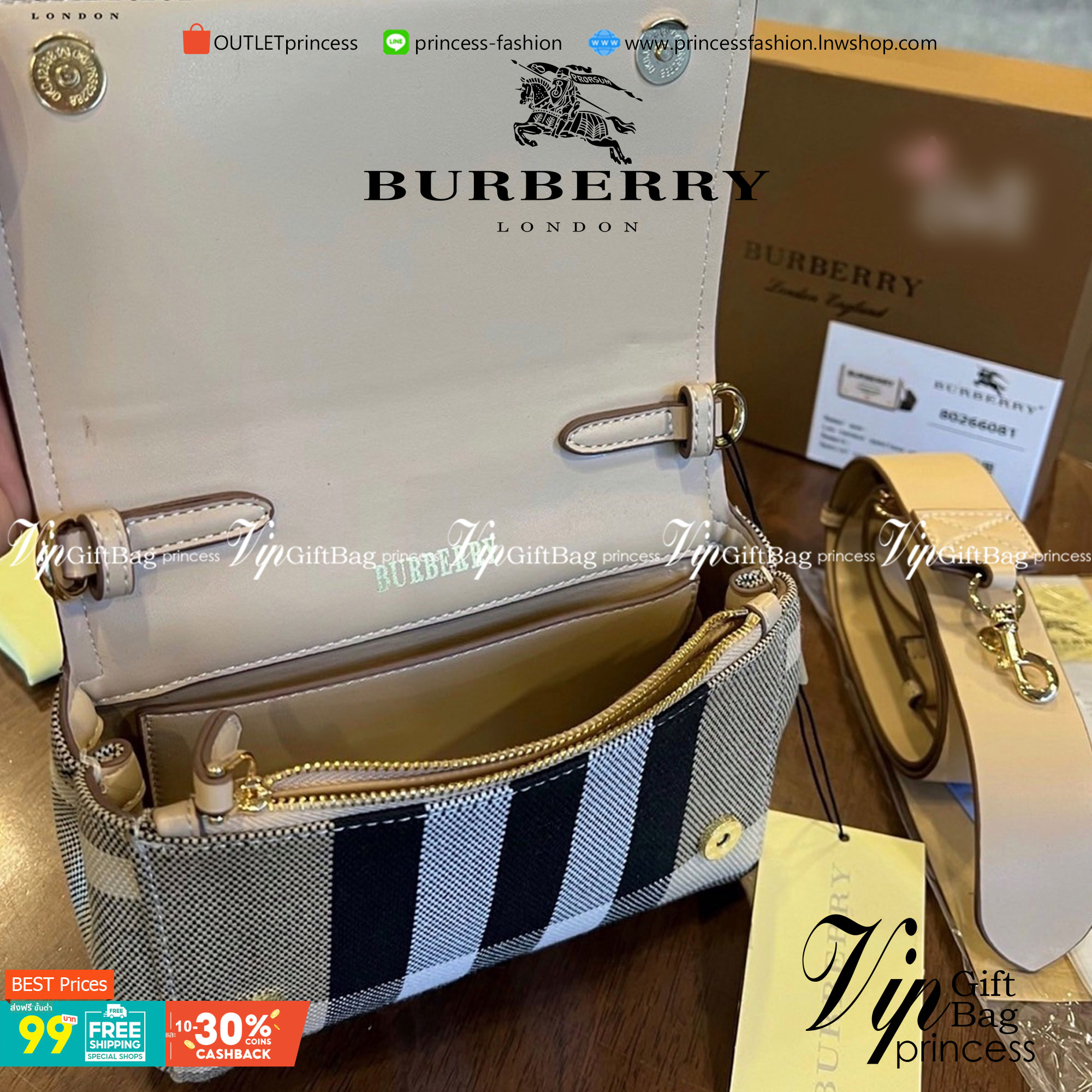 VIP 】BURBERRY FRAGRANCES VINTAGE CROSSBODY BAG กระเป๋าสะพายลายออริจินอลเรียบหรูสุดคลาสสิค เปิดหน้าสะดวกใช้ ภายในปั้มโลโก้ พร้อมสายสะพายหนังยาวปรับระดับได้จะสะพายไหล่หรือ Crossbody ก็ดูดีสวยน่าใช้มากค่ะเป็นอีกหนึ่งไอเท็มแนะนำ สินค้ามาพร้อมถุงผ้ากันฝุ่นแบรน