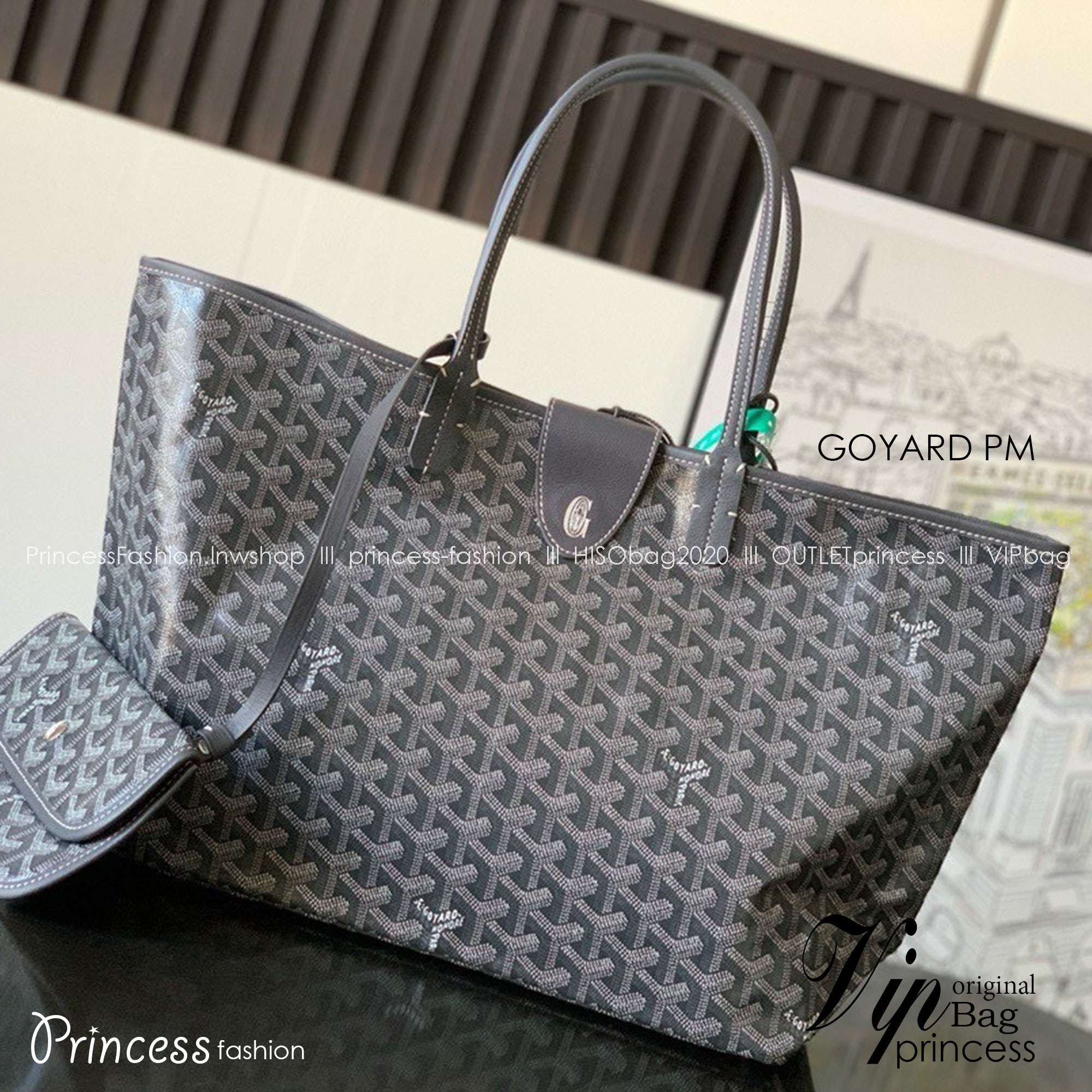GOYARD PM TOTE BAG กระเป๋าทรงโท้ทใบใหญ่ หนังแท้สวยเป๊ะ เกรดท็อปออริ สลับแท้ 1:1 เกรดดีสุด ใช้ต่างประเทศได้ ผ่านทุก ตม.