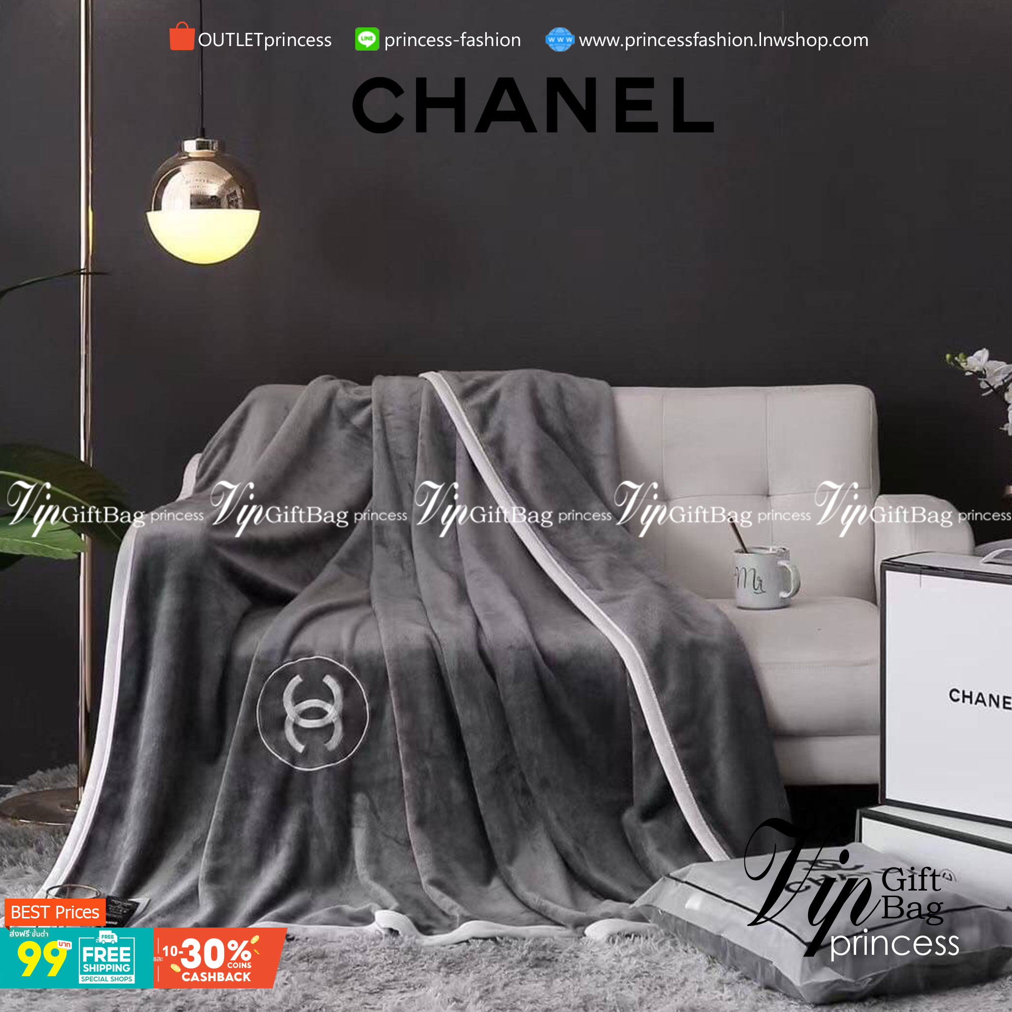 VIP GIFT 】Best Gift! Chanel Blanket พร้อมส่งไอเท็มแนะนำ ผ้าห่มนุ่มนิ่ม ขนปุยๆๆ สบายผิวมาก เนื้อผ้านิ่มฟูนุ่มใช้ได้ทุกโอกาส ขนาดกำลังดี พกพาสะดวก สามารถพกไว้ใช้ในรถ ใช้ในออฟฟิศได้ จะซื้อใช้เองหรือมอบเป็นของขวัญก็ดูดีพร้อมส่งที่ไทย ราคาสุดคุ้มไม่ต้องรอพรีฯ