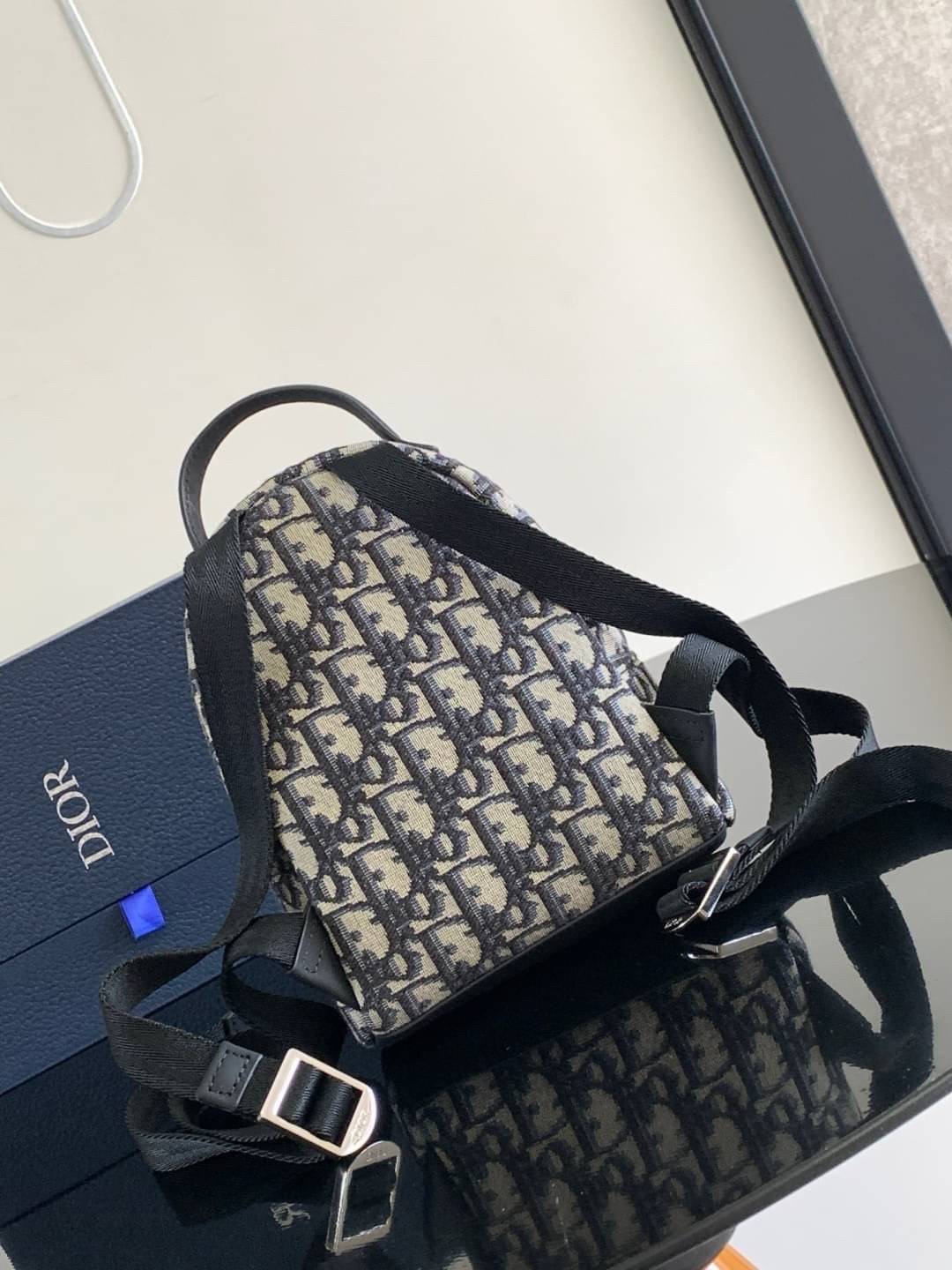 TOP ORI | DIOR Kids' Mini Rider Backpack Oblique Jacquard กระเป๋าเป้ไซส์มินิ งานหนังแท้ เกรดดีสุด ทอลายแบรนด์ด้วยผ้าแจ็คการ์ดเนื้อแน่นอย่างดี