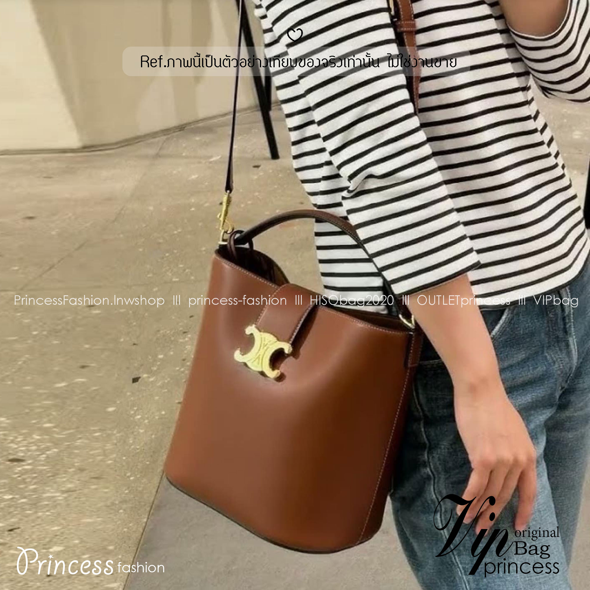 CELINE MEDIUM LOUISE BAG in SMOOTH CALFSKIN / Celine Bucket Bag กระเป๋าทรงบัคเก็ต กระเป๋าถือรุ่นใหม่ล่าสุด ดีไซน์หรูคลาสสิค