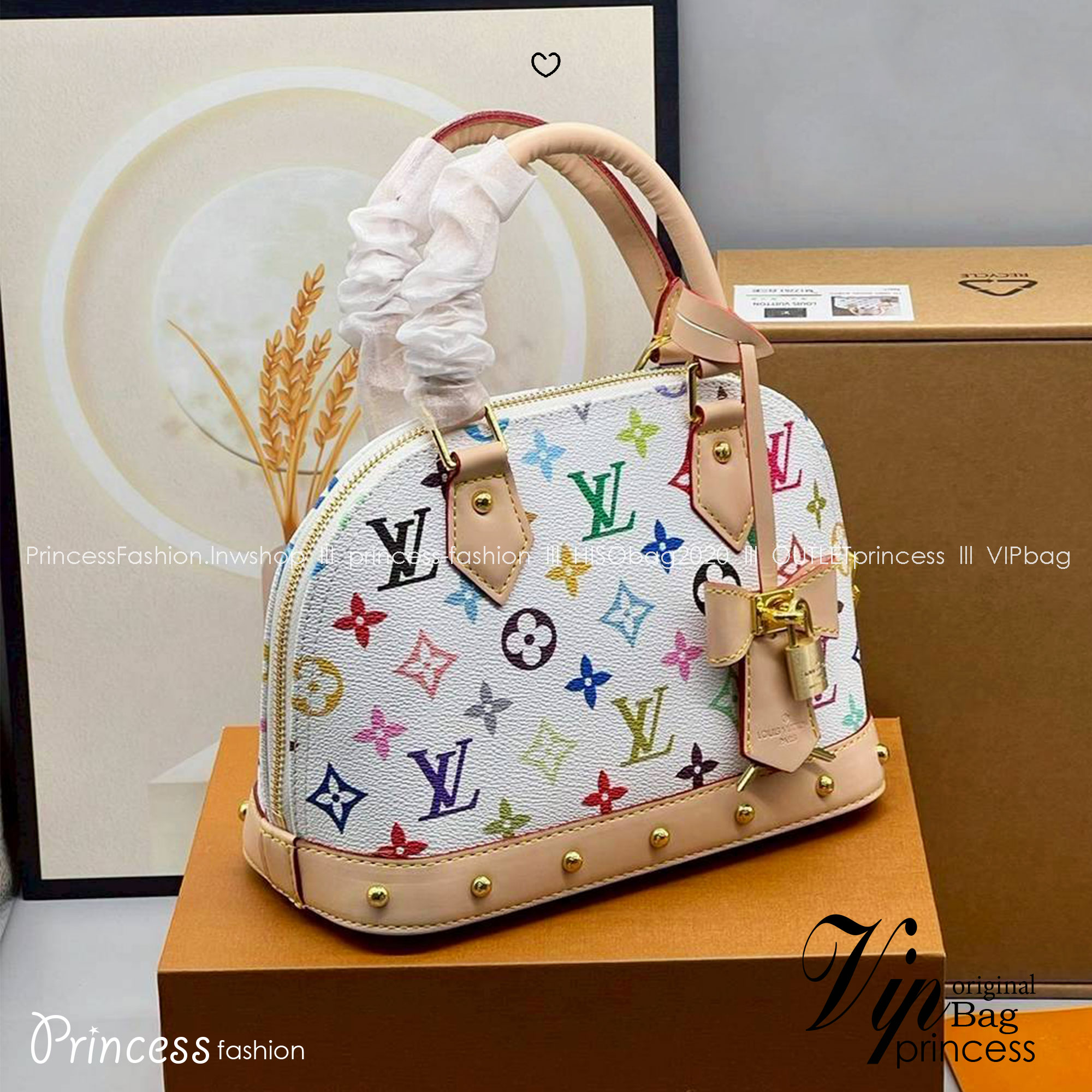 LV x TM Alma BB Multicolor Bag กระเป๋าทรงโดมสุดฮิต ดีไซน์ใหม่ต้อนรับฤดูร้อน โดดเด่นด้วยการตกแต่งลายพิมพ์ โทนสีสดใสสะดุดตา ที่สาวๆตามหา สวยสะพายขับผิว อัพลุคไฮน์ที่สุด