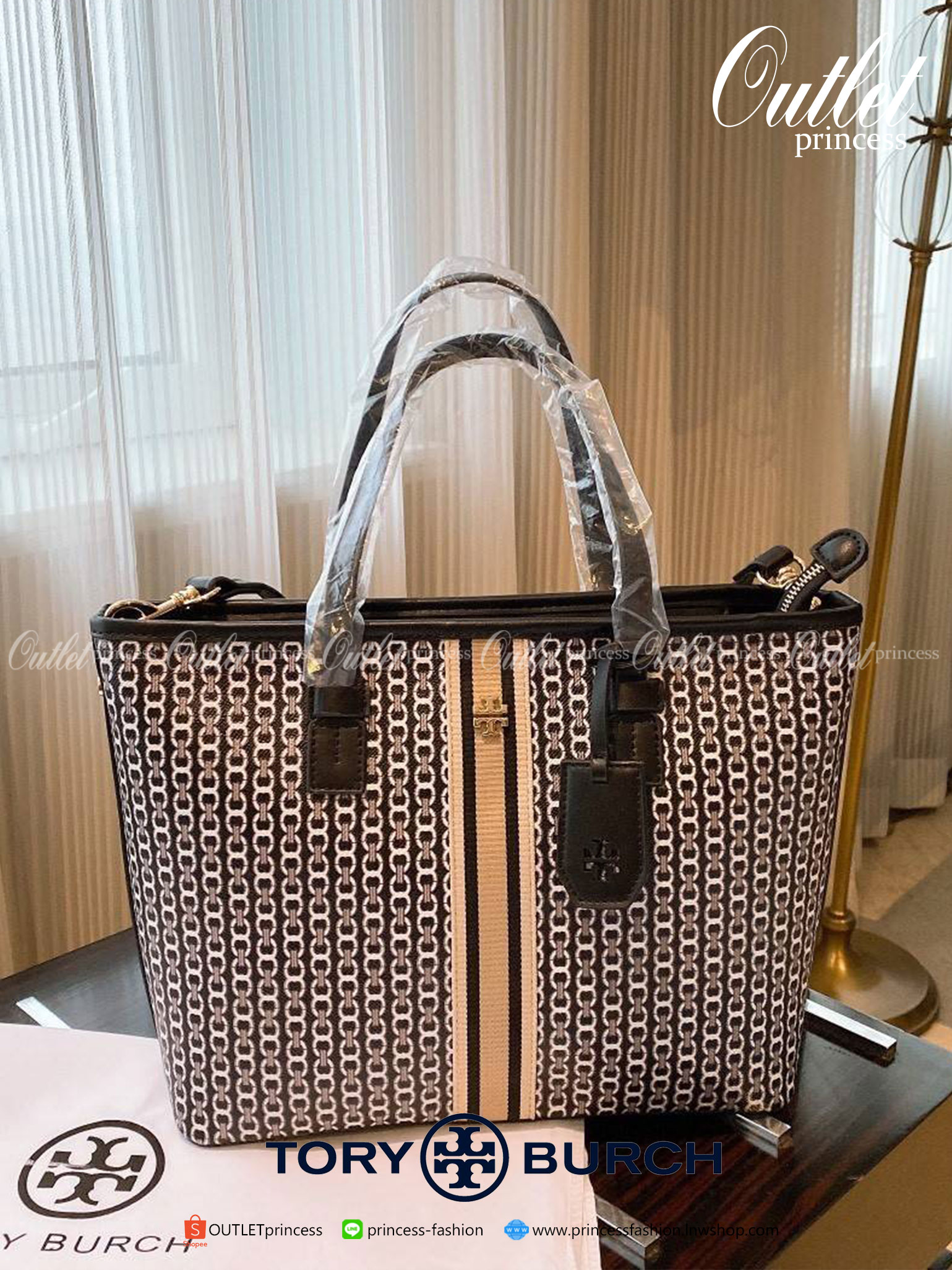 TORY BURCH TOTE BAG กระเป๋าสะพายไหล่ทรงช้อปปิ้ง ทรงคลาสสิค ฮิตตลอดกาล ทรงสวยขนาดกำลังดี