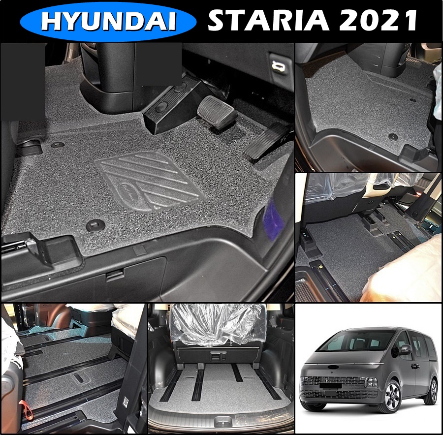 พรมดักฝุ่นไวนิลรีดขอบ HYUNDAI STARIA 2021 พรมดักฝุ่นในรถ เกรดA หนานุ่ม เต็มคัน