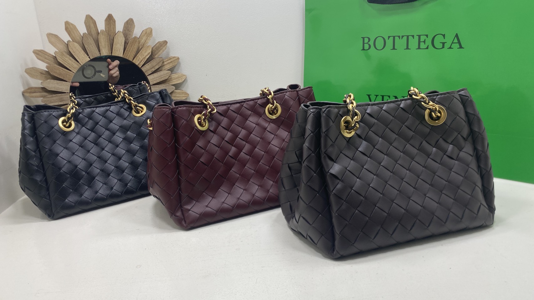 ORI หนังแท้ | Bottega Veneta Parachute Chain small shoulder bag / BV Hobo Bag กระเป๋าสะพายสุดชิค งานสานดีไซน์เรียบหรูโดดเด่น 🤍 เกรดออริจินอล หนังแท้