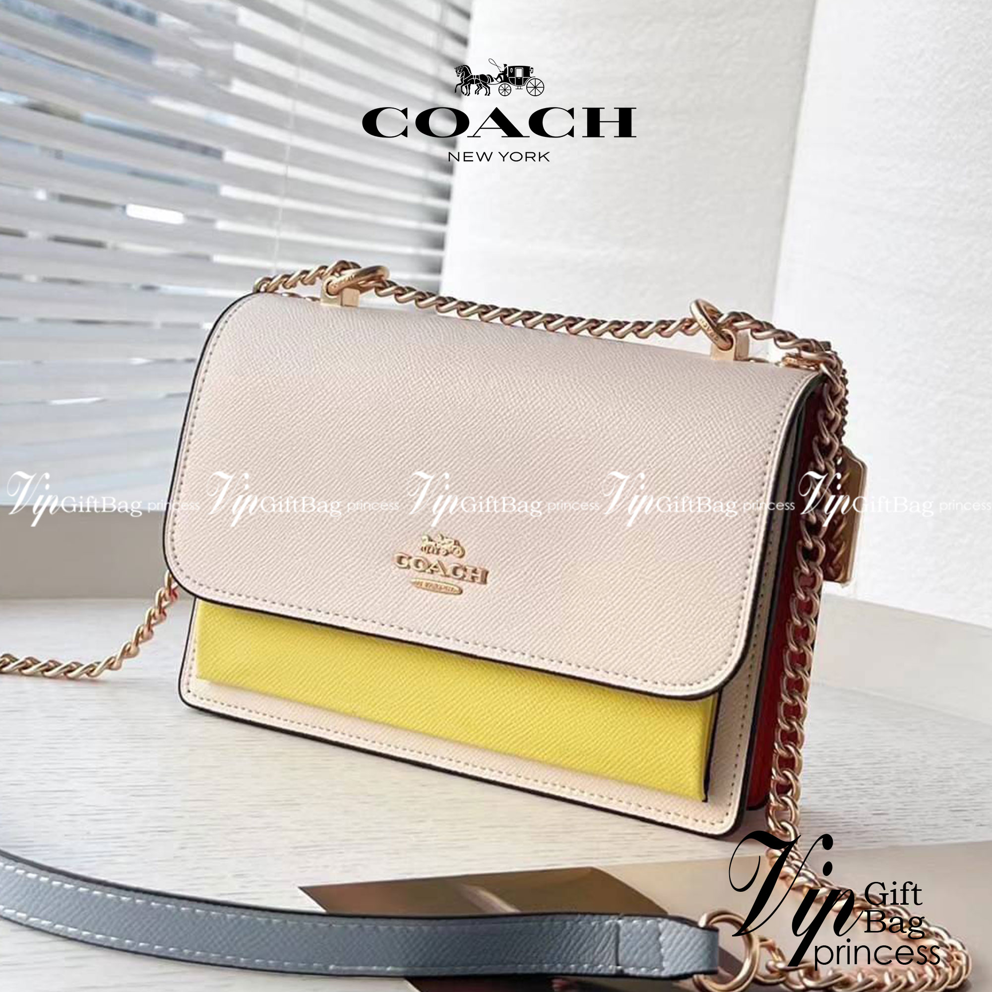 COACH KLARE CROSSBODY IN COLORBLOCK (COACH C8630) GOLD/CHALK MULTI พร้อมส่งที่ไทย