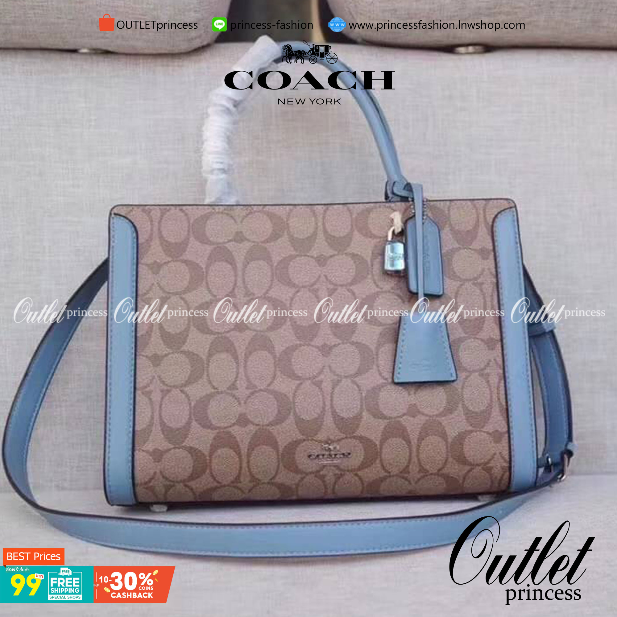 COACH ZOE CARRYALL IN SIGNATURE CANVAS เดอะเบสท์แห่งปี ต้องยกให้พี่คนสวยใบนี้เลย!! รุ่นที่สาวๆตามหา หายากอีกหนึ่ง กระเป๋าถือ/สะพายทรงสวย คลาสสิค ใบใหญ่จุคุ้ม มีดีเทลน่ารักๆที่แม่กุญแจ สามารถล็อคหัวซิปได้ กุญแจซ่อนในพวงหนังห้อยก็น่ารักไปอีก ภายในโล่งกว้าง 