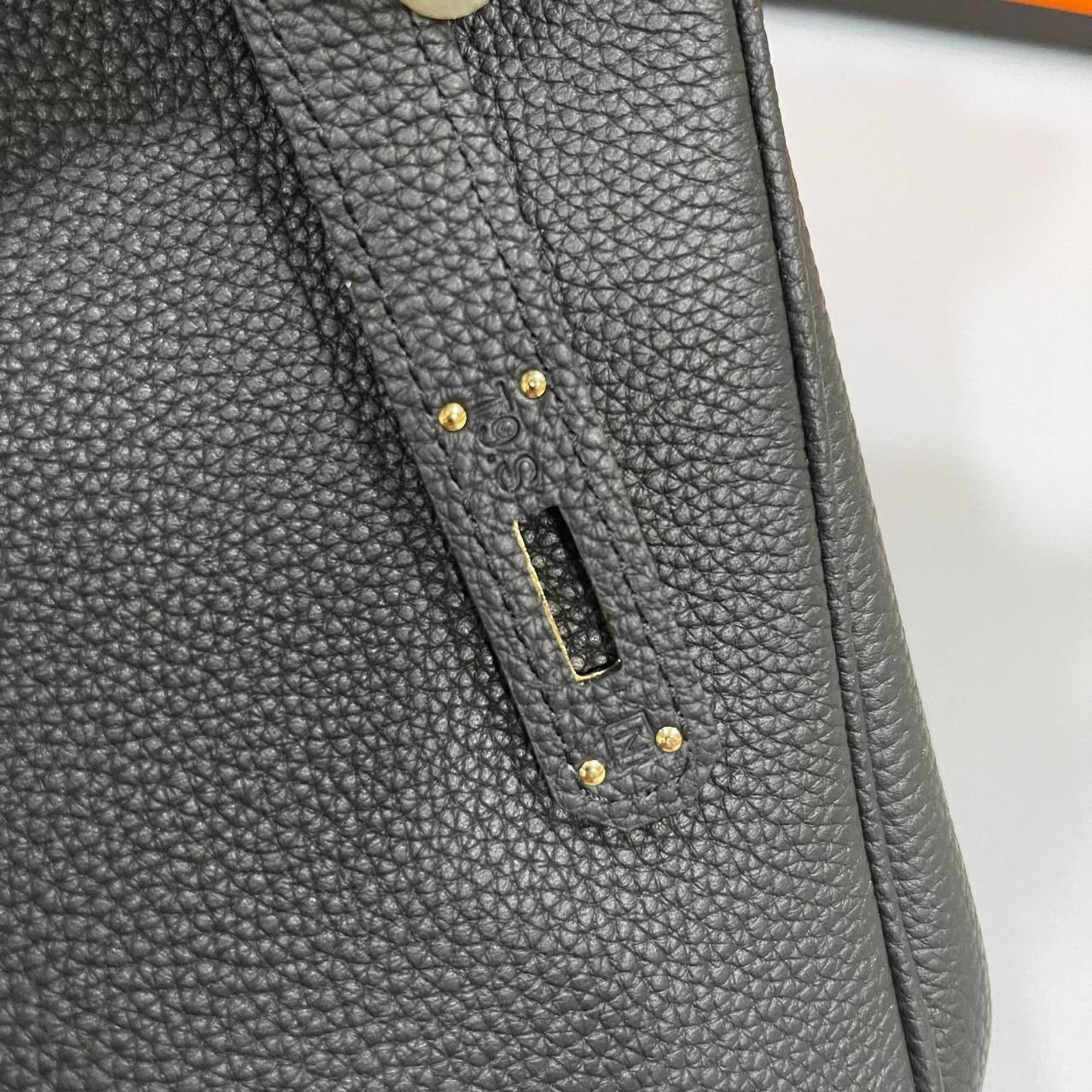 หนังแท้ Hermes BIRKIN 25CM epsom in MAUVSSYLESTE COLOR FULL HANDMADE GOLD HARDWARE เกรดออริจินอล ภาพสินค้าถ่ายจากงานขายจริง