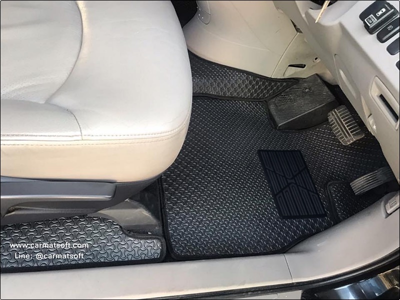 พรมปูพื้นรถยนต์ISUZU MU-X ลายไบเค่นสีดำ+แผ่นกันสึก เต็มคัน