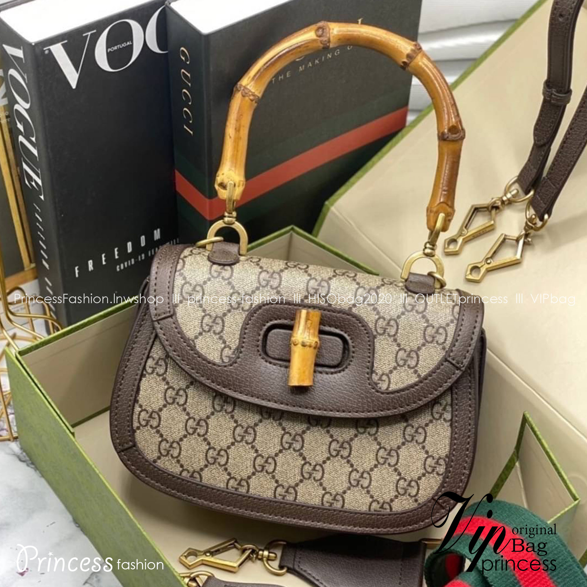 GUCCI BAMBOO 1947 JUMBO GG SMALL TOP HANDLE BAG กระเป๋าสะพายมือจับลายไม้ไผ่ เกรดออริ 1:1 สลับแท้ ใช้งานต่างประเทศได้