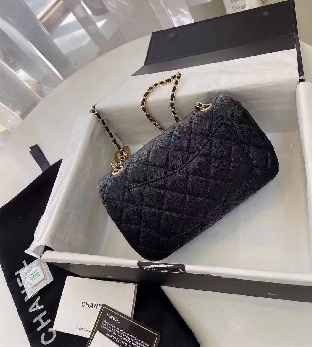 CHANEL MINI FLAP BAG CAVIAR Leather GOLD tone hardware พร้อมส่ง 5 สี