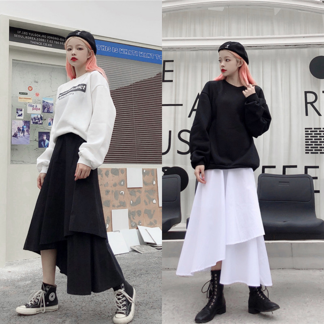 พร้อมส่ง 2 สี 🥯🔆 Warm heart skirt กระโปรงตัวยาว (IN36268)