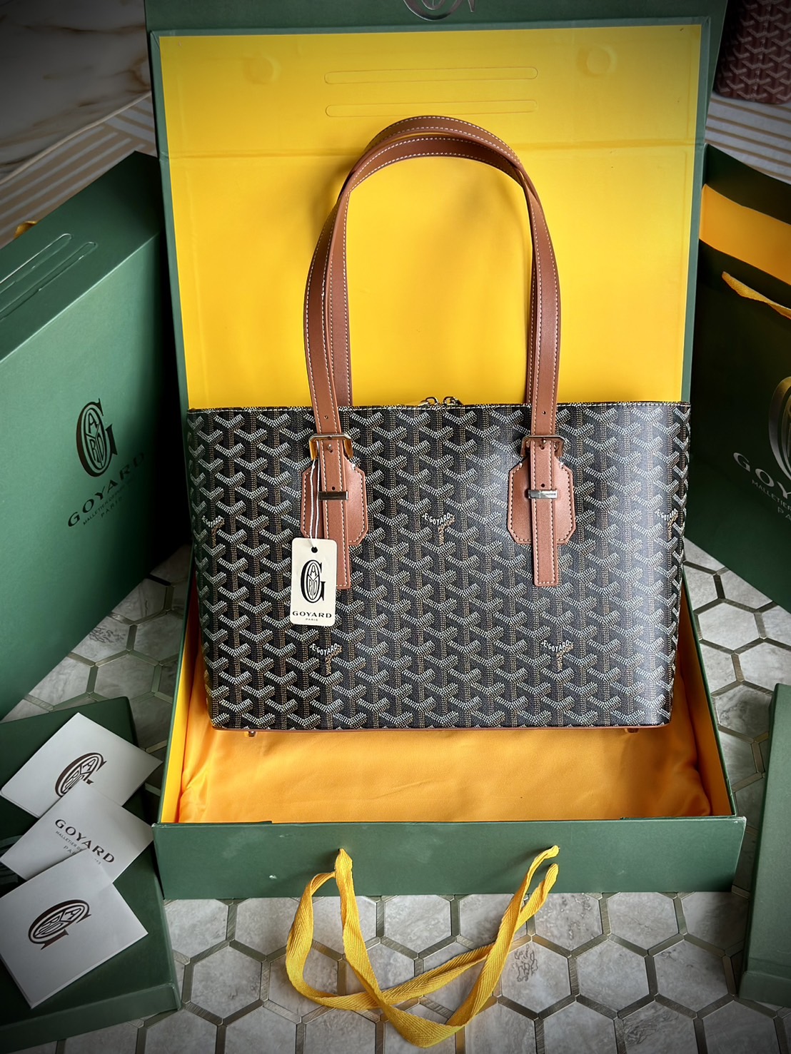 GOYARD Goyardine Sac Marie Galante MM / GOYARD Tote Bag กระเป๋าทรงโท้ทจุของได้เยอะ งานสวยเนี๊ยบ เกรดออริ สลับแท้ 1:1 ใช้ต่างประเทศได้