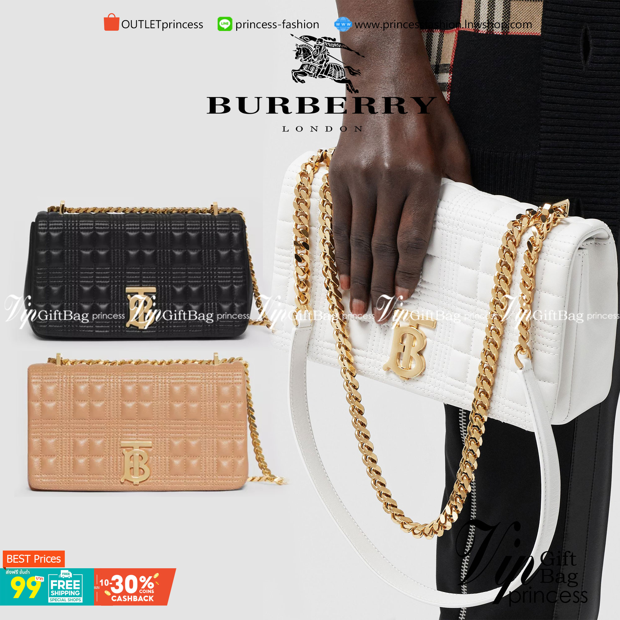Burberry Quilted Lambskin Lola Bag BURBERRY FRAGRANCES QUITED LAMBSKIN BAG VIP GIFT WITH PURCHASE GWP พรีเมี่ยมกิ๊ฟ Limited จาก BURBERRY Perfume DutyFree หนังแท้ Lambskin หนังนิ่มสวยขึ้นรูปเงา ขนาดกำลังดู ใบฮอตอีกหนึ่งรุ่นที่กำลังมาแรง