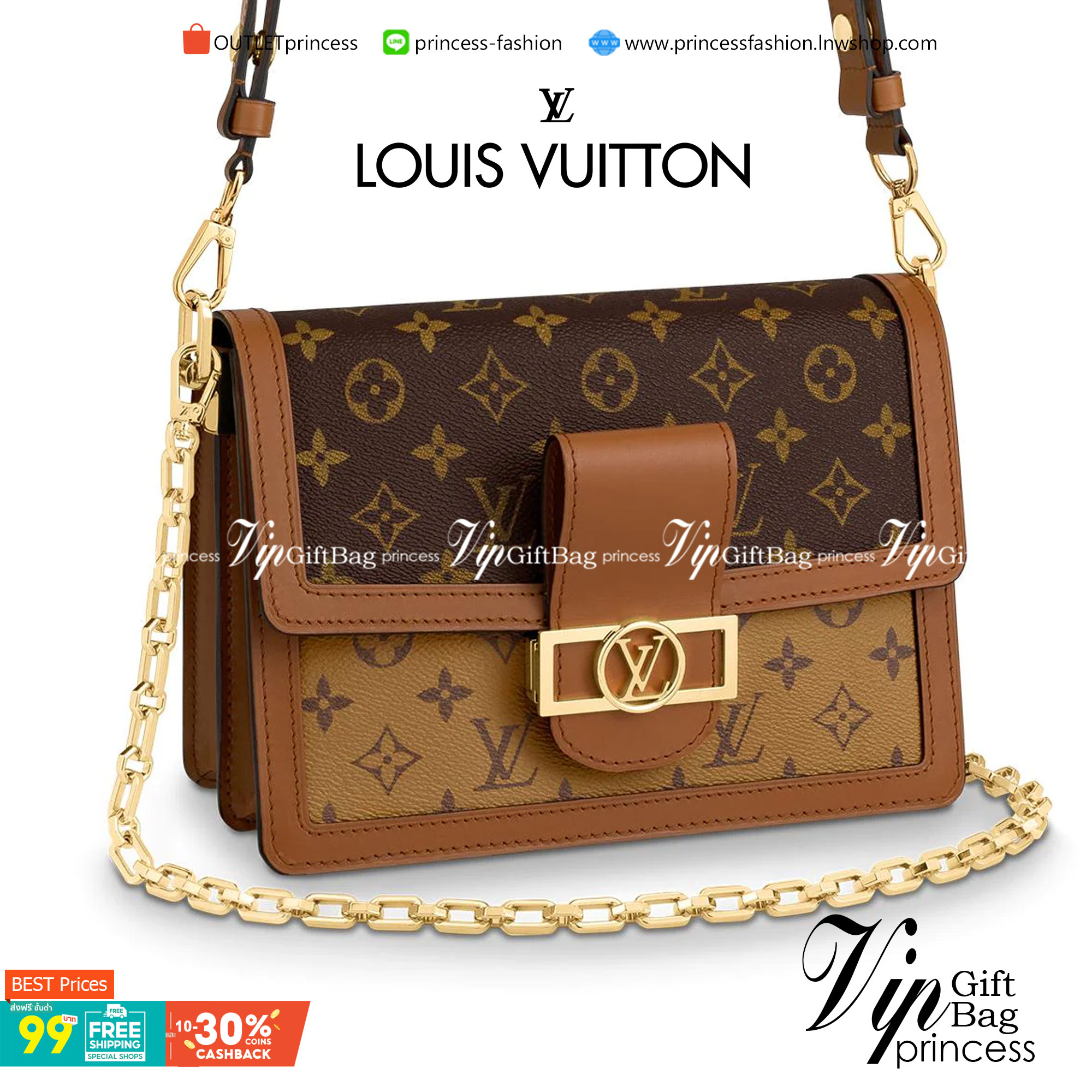 LOUIS VUITTON DAUPHINE MM 25cm เกรดออริจินอลสลับแท้ 1:1 ใช้งานต่างประเทศได้