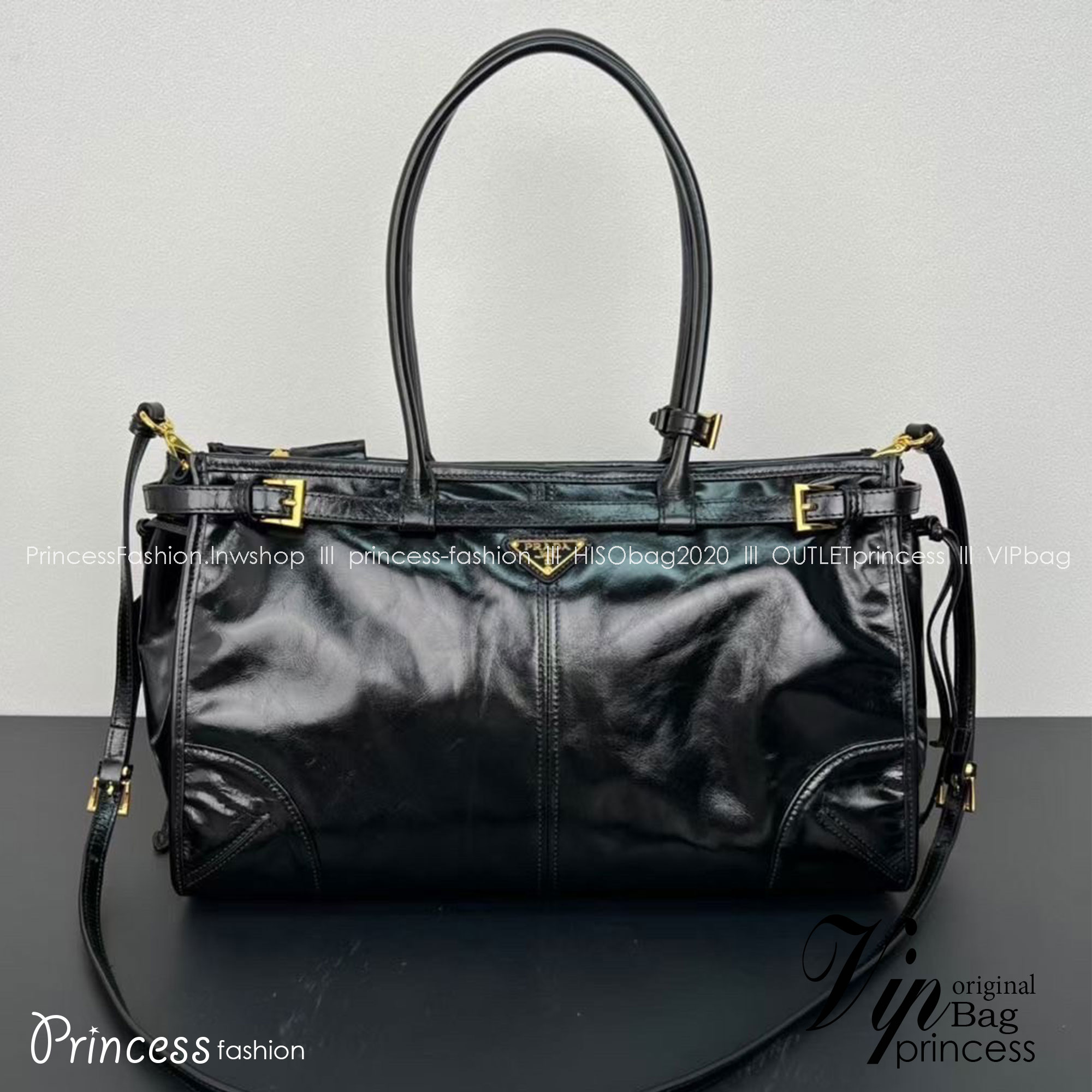 PRADA | Large leather handbag / Prada Tote bag กระเป๋าสะพายใบใหญ่ งานหนังเต็มใบ เกรดออริ สลับแท้ 1:1 ใช้งานต่างประเทศได้