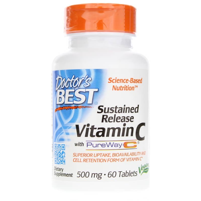 ส่งฟรีลงทะเบียนมีพร้อมส่งค่ะ Doctors Best Sustained Release Vitamin C with PureWay-C 500 mg 60 Tablets