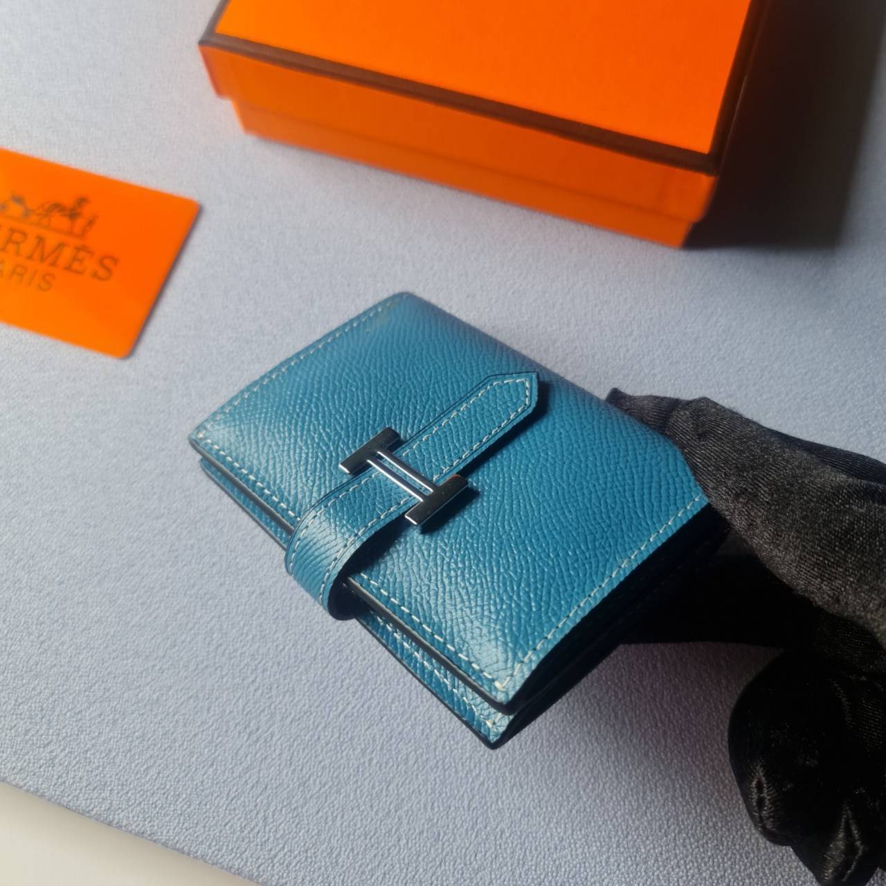 VIP หนังแท้ 】HERMES MINI BEARN WALLET UNISEX