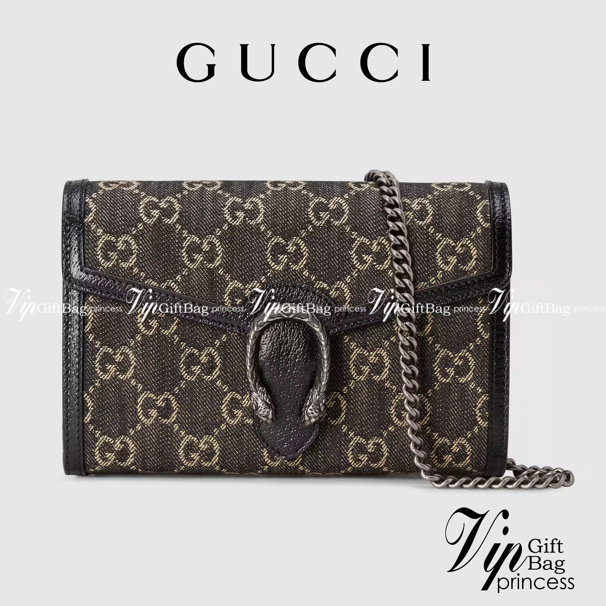หนังแท้ GUCCI Dionysus mini chain bag / GG Dionysus Wallet Black and ivory GG denim jacquard พร้อมส่งที่ไทย งานหนังแท้และผ้าแจ็คการ์ดออร์แกนิกอย่างดี พร้อมส่งที่ไทย ภาพสินค้าถ่ายจากงานขายจริง ใช้งานต่างประเทศได้