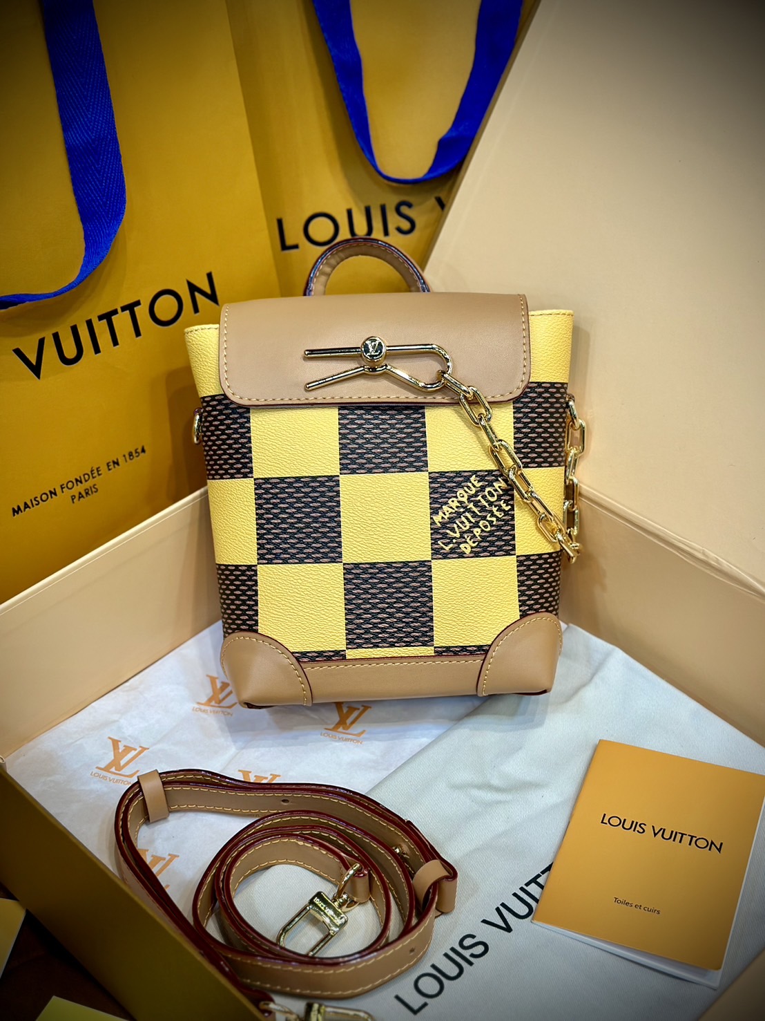 LV Nano Steamer Bag Monogram Craggy กระเป๋าสะพายดีไซส์วินเทจลายใหม่ สวยงามหรูหรา โดดเด่นสะดุดตาเป็นเอกลักษณ์ เกรดออริ