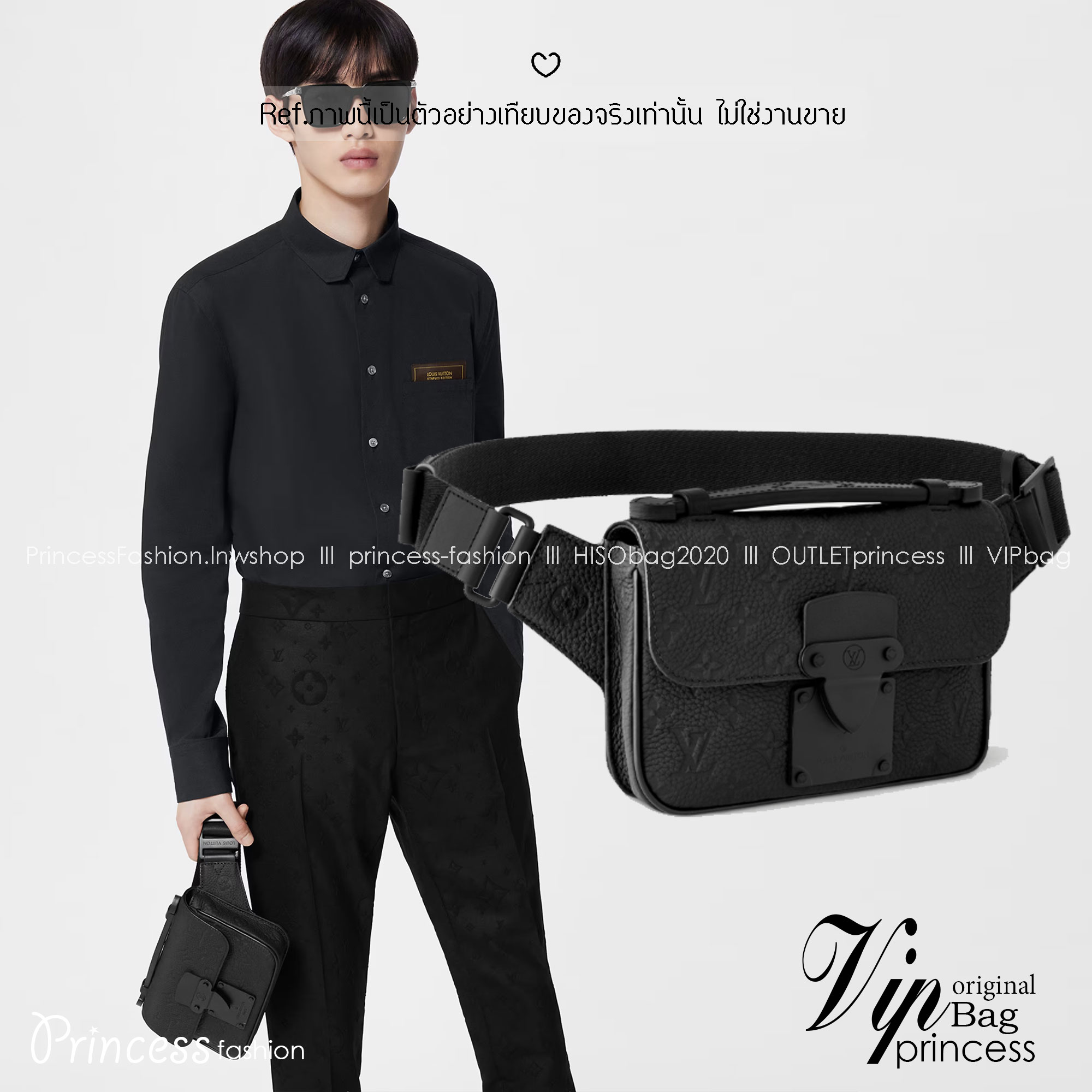 LV S Lock Slingbag Monogram-embossed Taurillon leather / LV Belt Bag กระเป๋าสะพาย/คาดอก หนังแท้ ดีไซส์ร่วมสมัย หนัง Taurillon สีดำพิมพ์ลายโมโนแกรม สุดคลาสสิก สง่างามตลอดกาล มีไว้ไม่มีเอาท์ ท่านชายควรมีมากค่ะ เกรดท็อป ออริ เทียบแท้ 1:1 เกรดดีสุด
