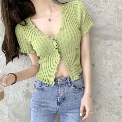 พร้อมส่ง 💖 Jennie tops เสื้อยืดแขนสั้น รัดรูป แบบเดียวกับเจนนี่ใส่เลยค่ะ (IN34881)