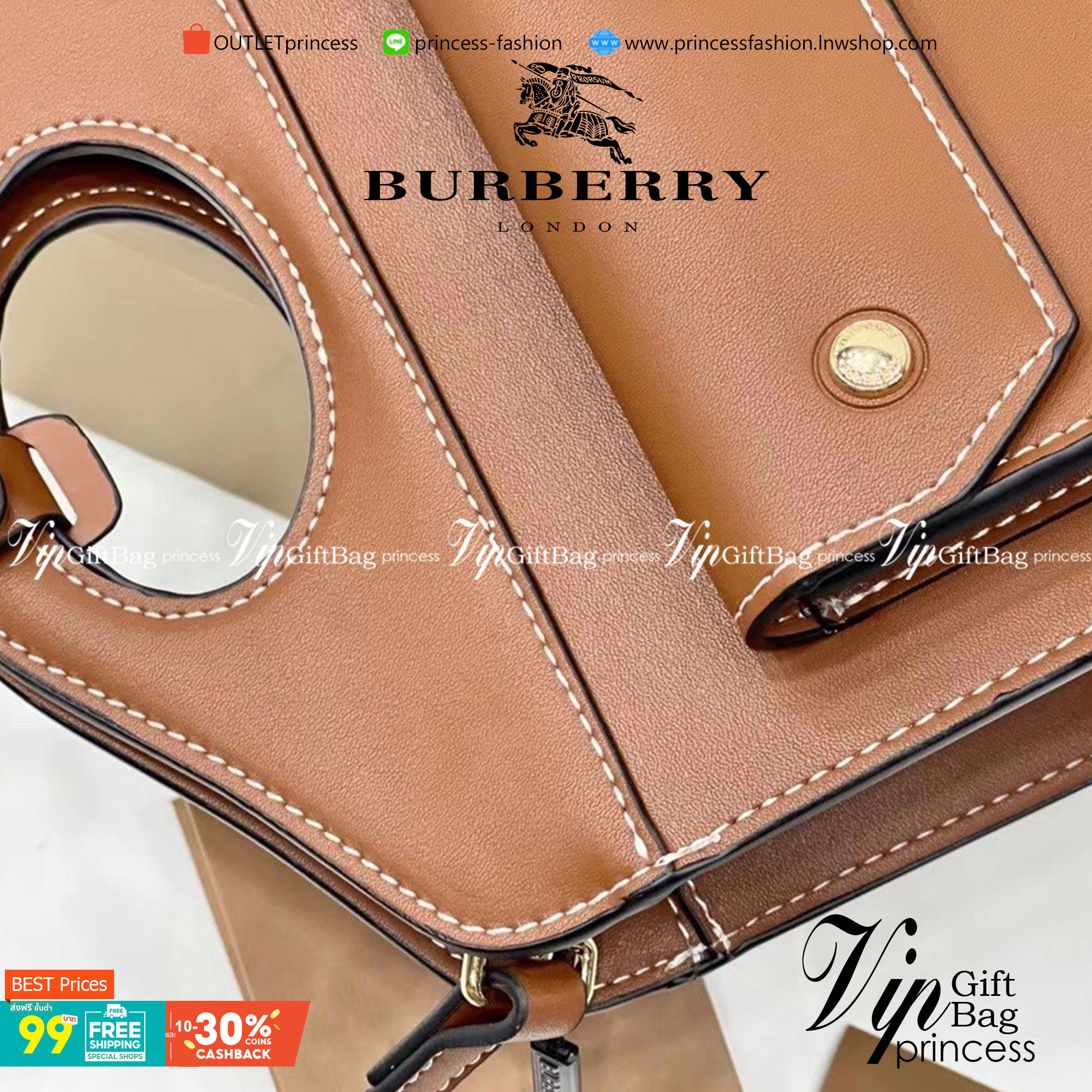 VIP 】BURBERRY FRAGRANCES CROSSBODY BAG VIP GIFT WITH PURCHASE (GWP) พรีเมี่ยมกิ๊ฟ Limited Edition ใหม่ล่าสุดจาก BURBERRY PERFUME วัสดุหนังแท้ Calf Skin ทรงเหลี่ยม ดีไซน์สวยหรูอยู่ทรง ด้านหน้ามีช่องใส่ของ ภายในโล่งกว้าง มีช่องซิปแบรนด์ สามารถใส่กระเป๋าสตาง