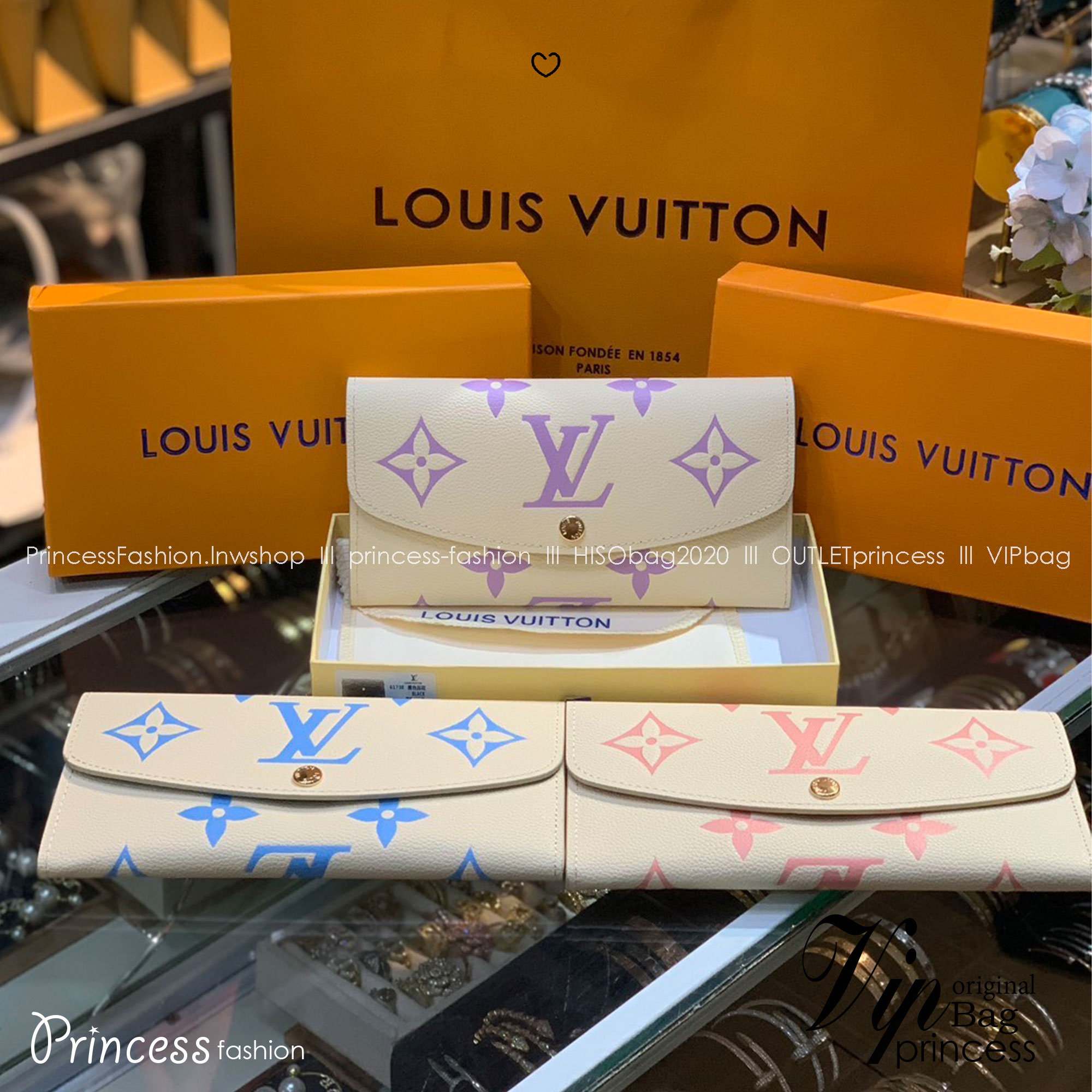 ORI หนังแท้ | LV Long Wallet 20cm กระเป๋าสตางค์ใบยาว โทนสีสดใส มีฟังก์ชันและสไตล์ให้เลือกด้วยช่องใส่บัตรหลายช่อง