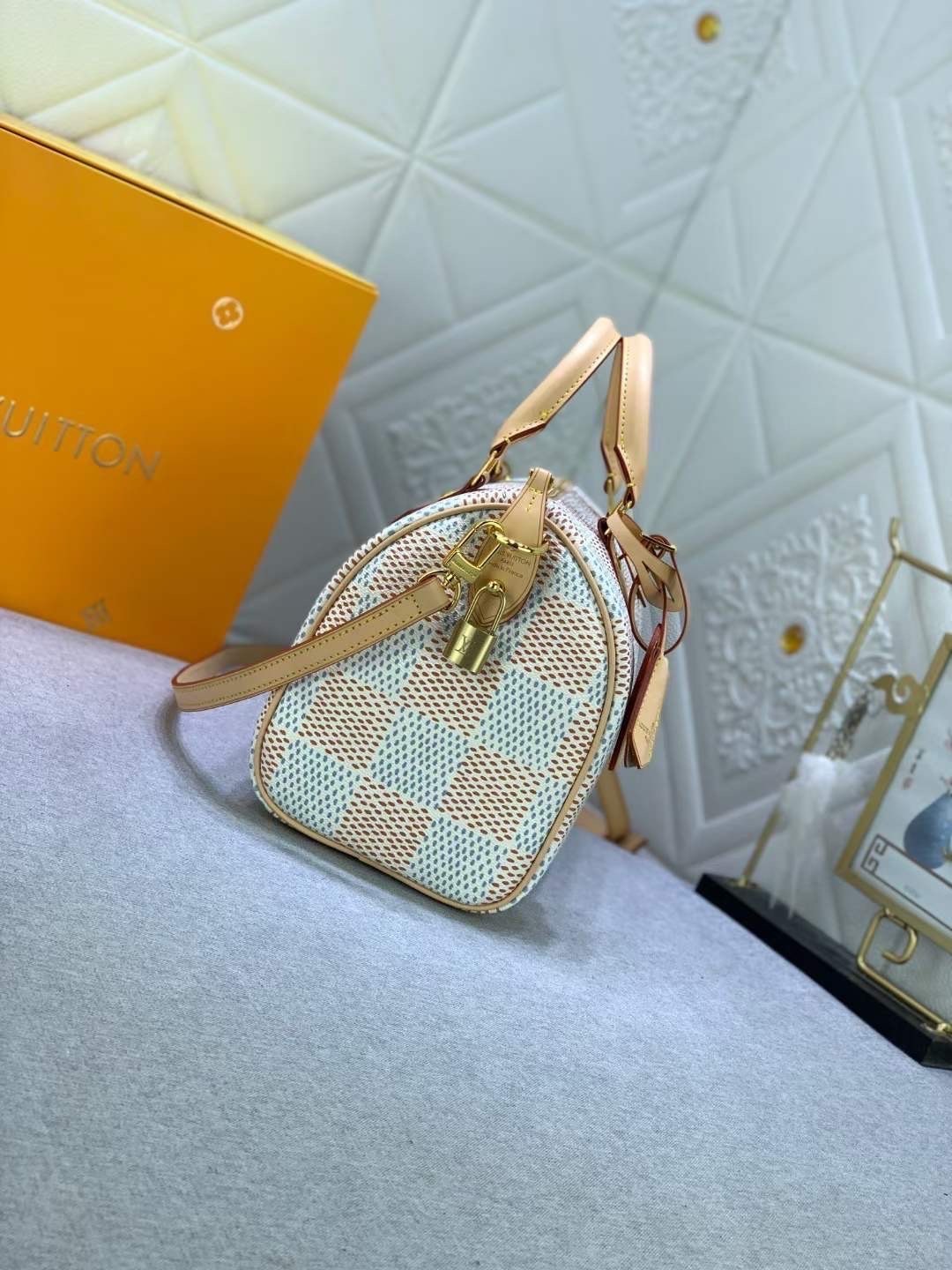 LV Speedy 25 Bandouliere Damier Unisex กระเป๋าสะพายสปีดี้สีใหม่ เกรดออริ 1:1 ใช้งานต่างประเทศได้