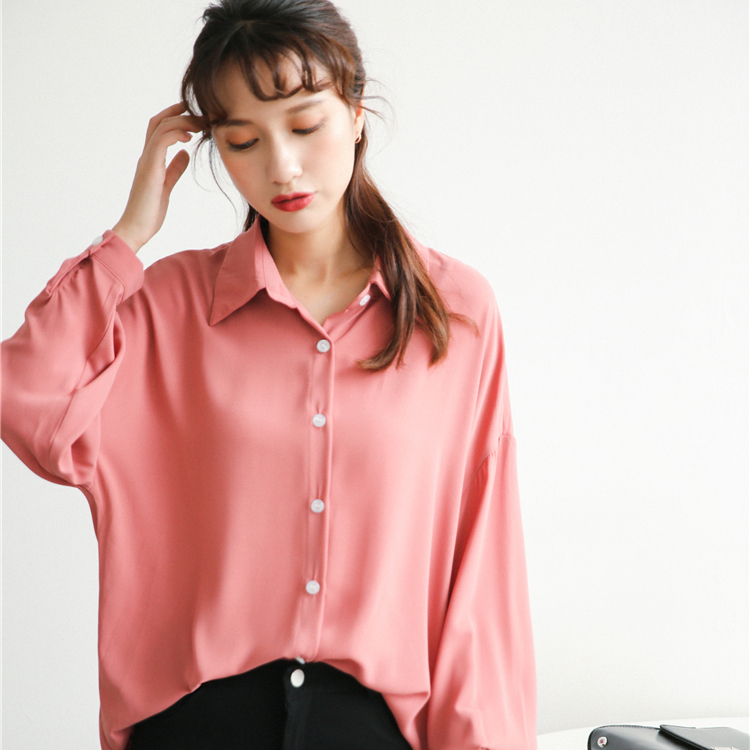พร้อมส่ง 💖 Sirin tops เสื้อเชิ้ตแขนยาว ทรงไหล่ตกสีหวานน่ารัก (IN34464)