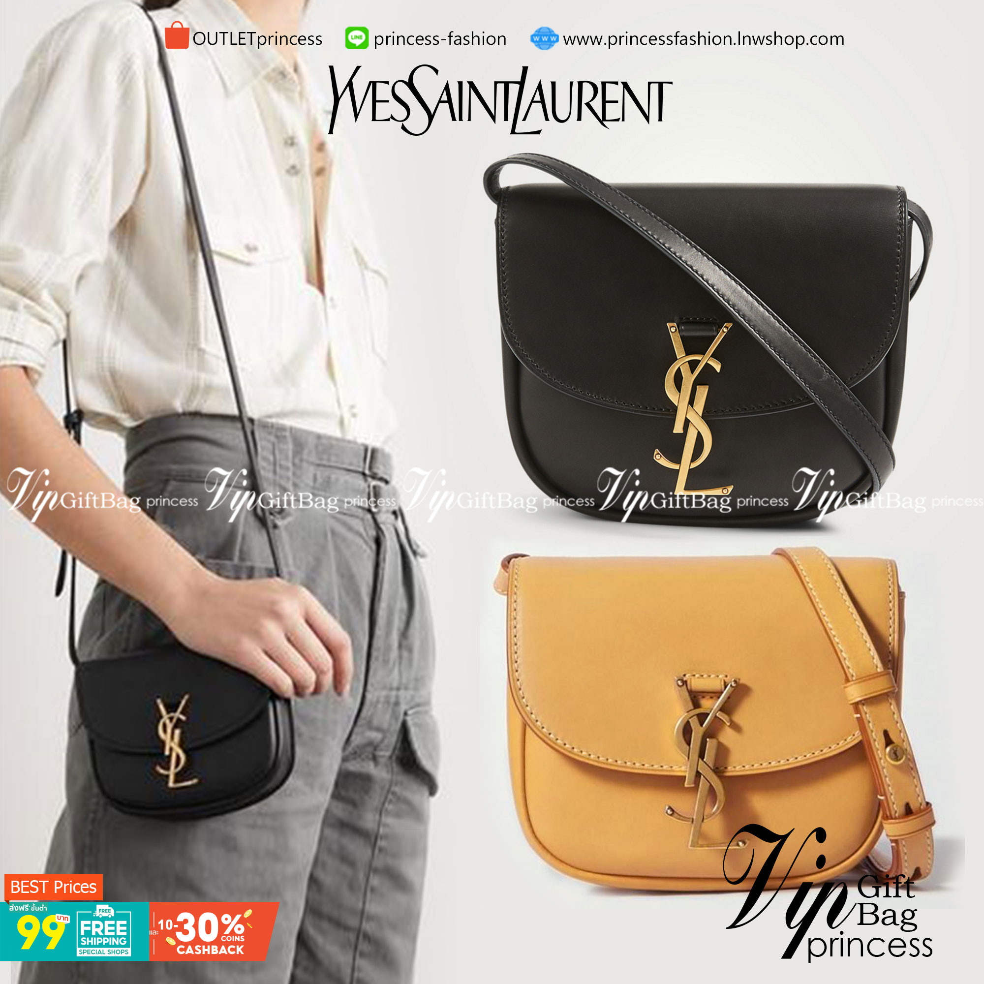VIP 】หนังแท้ YSL SAINT LAURENT BORSA SATCHEL KAIA PICCOLA IN MORBIDA PELLE พร้อมส่งที่ไทย