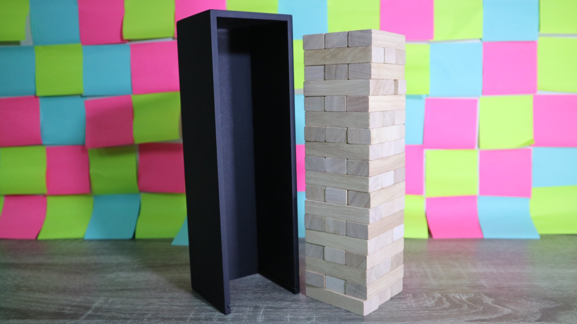 เกมตึกถล่มไม้ยางพาราขนาดใหญ่สูง 28 cm. (Rubber Wood Jenga L)