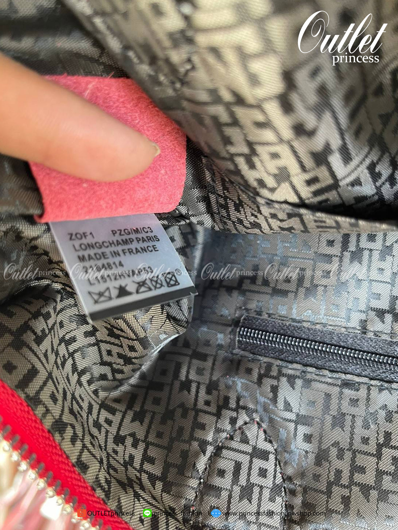 ของแท้ 100% LONGCHAMP LE PLIAGE CUIR MAKE A WISH TOP HANDLE BAG S Color: Red