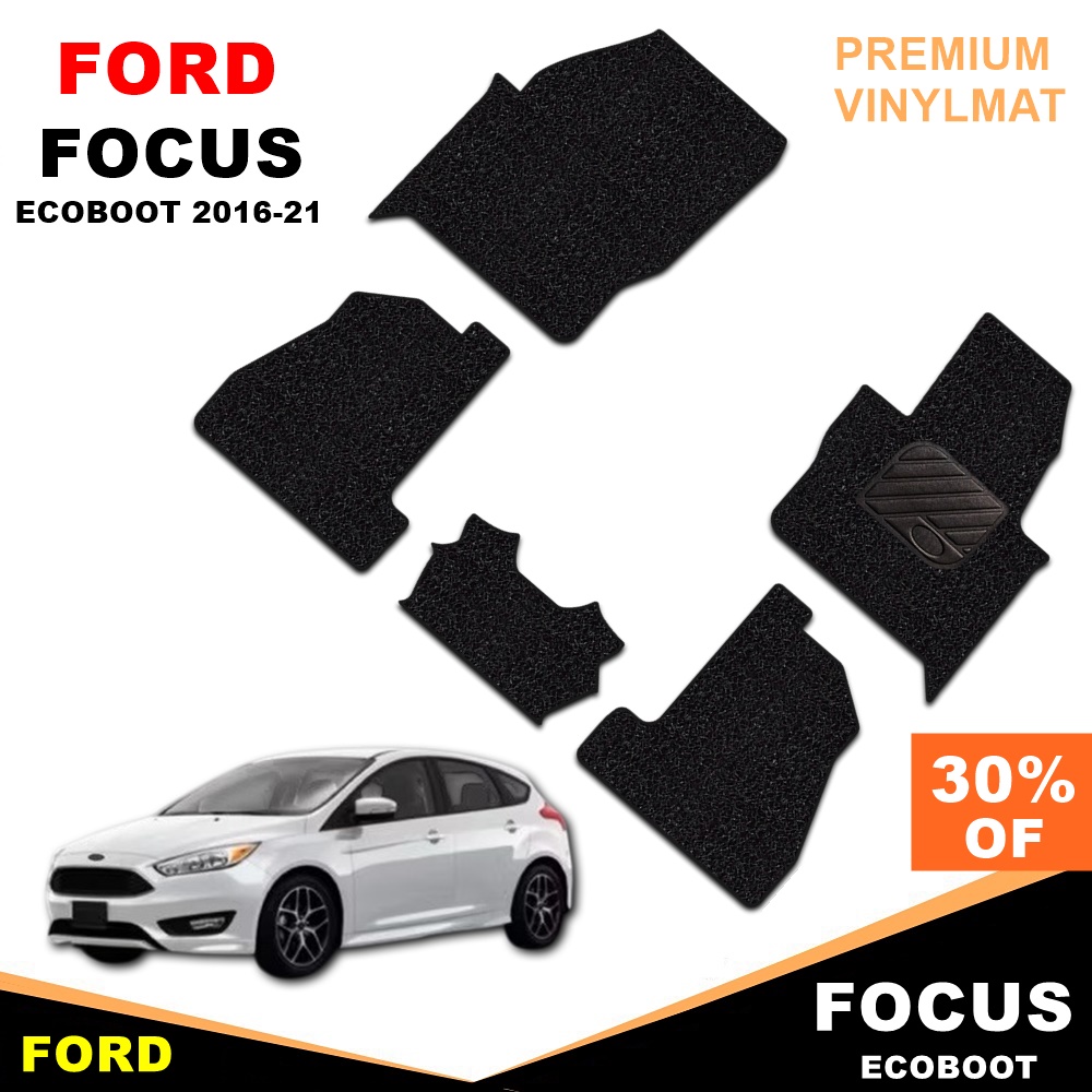 พรมดักฝุ่นไวนิล FORD FOCUS ECOBOOT 2016-21 พรมดักฝุ่นในรถ สวยงาม หนานุ่ม เข้ารูป 5ชิ้น