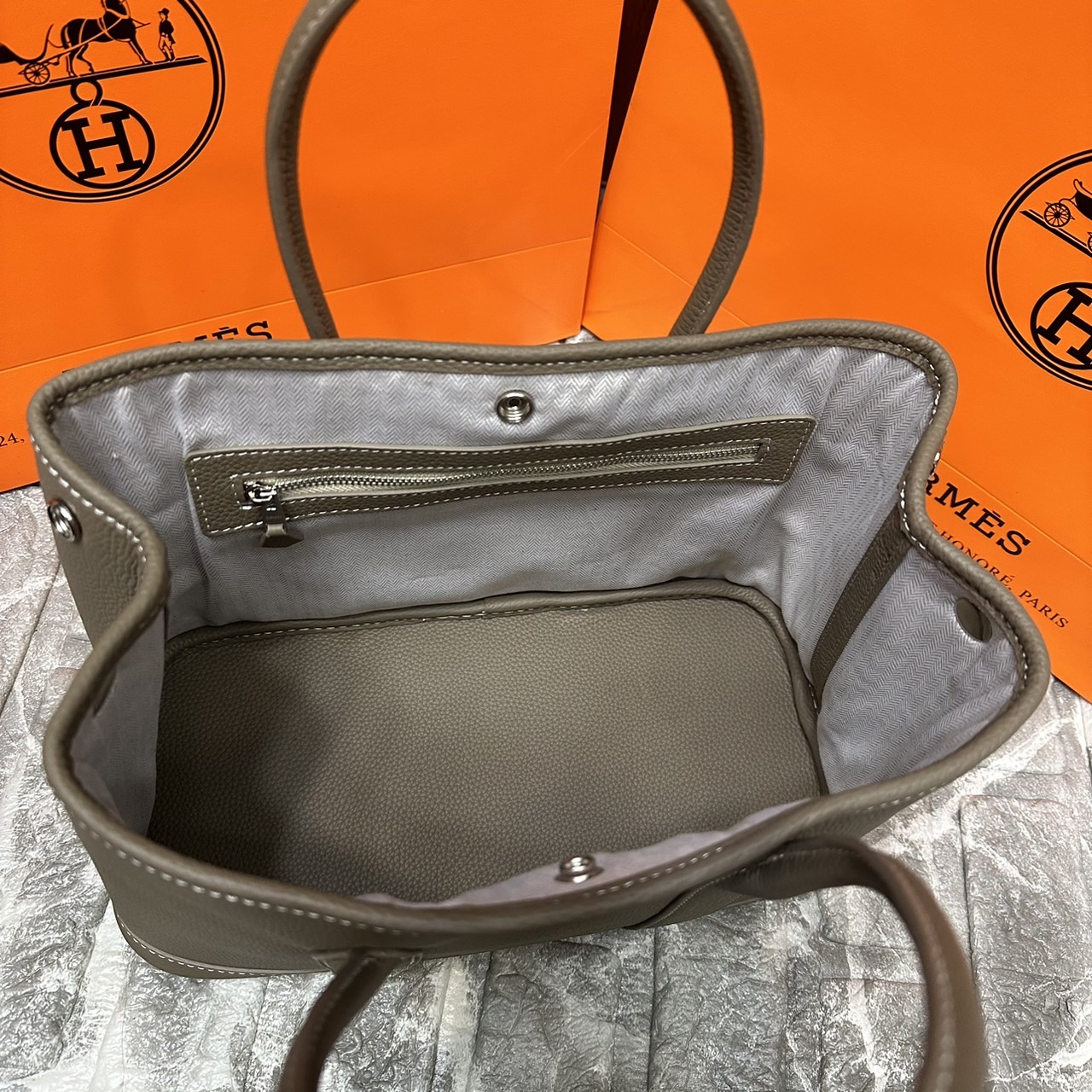 HERMES Garden Party 30 bag กระเป๋าทรงโท้ทแบรนด์หรู เอกลักษณ์ของความสง่างาม เกรดออริ สลับแท้ 1:1 ใช้งานต่างประเทศได้