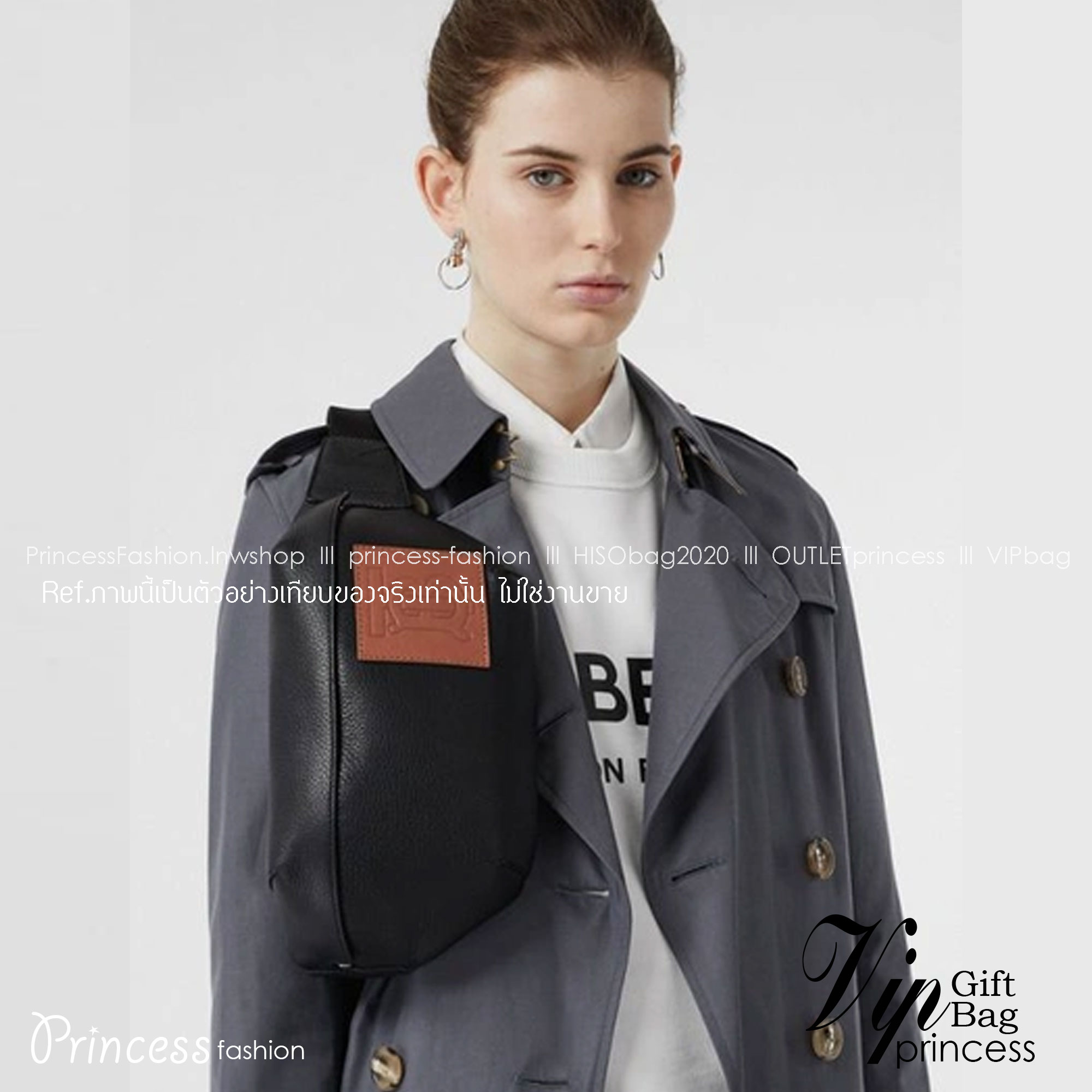 Burberry Medium Monogram Motif Leather Bum Bag / BURBERRY BELT LEATHER VIP วัสดุหนังแท้เต็มใบ คาดเอว คาดอกแบบ UNISEX ใช้ได้ทุกเพศ ด้านหน้าประดับลายแบรนด์สีน้ำตาลสุดเท่ ด้านในเปิดปิดด้วยซิปยาว ใส่มือถือได้ทุกรุ่น