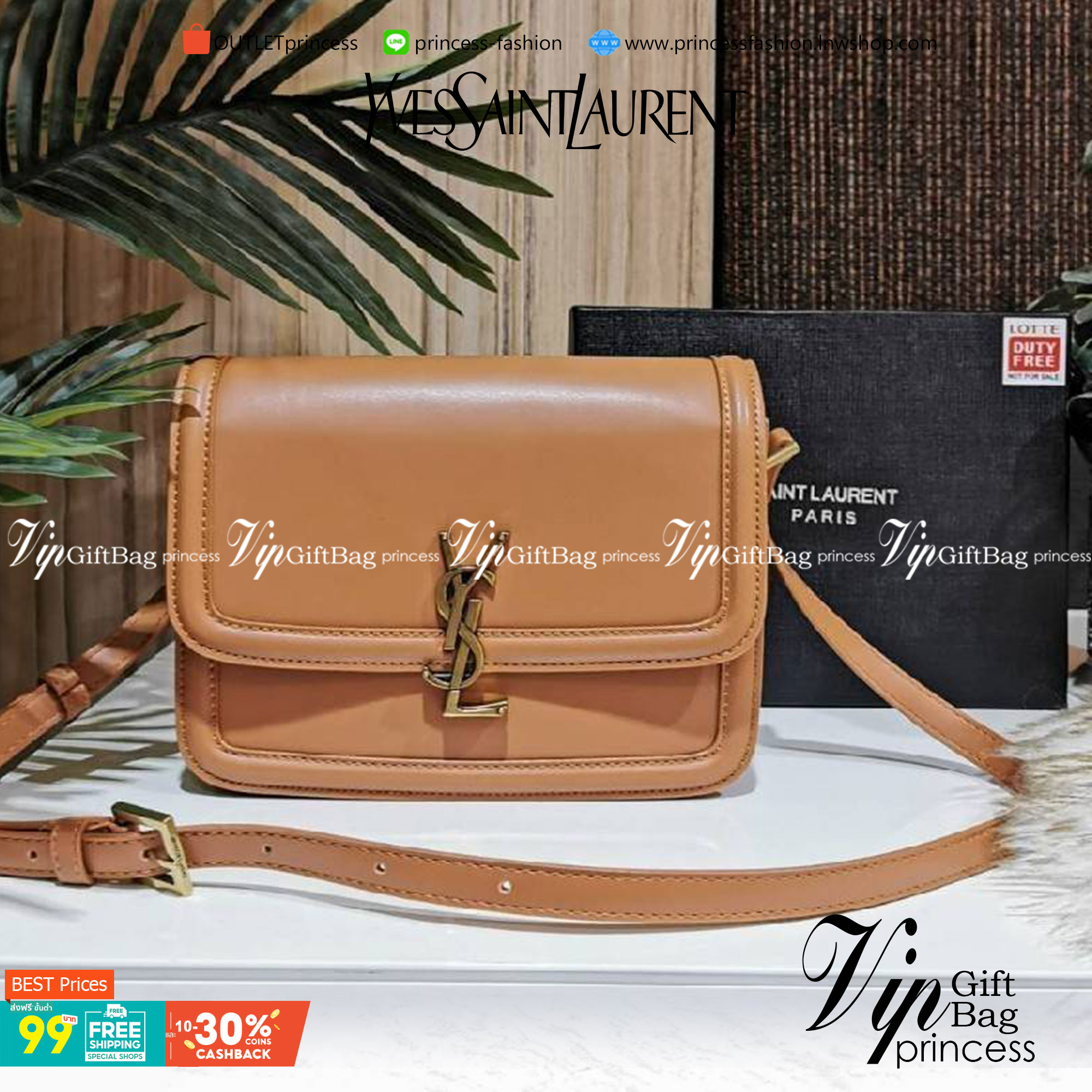 VIP 】YVES SAINT LAURENT BAG VIP GIFT WITH PURCHASE (GWP) Must Have! พร้อมส่งความสวย..items หายาก! พรีเมี่ยมกิ้ฟ Limited จาก YSL DUTY FREE COUNTER วัสดุหนังแท้ Calf skin ทรงสี่เหลี่ยมหนังสวยหรูอยู่ทรงเปิดปิดด้วยฝาปิดโลโก้แบรนด์อะไหล่ทอง ภายในโล่งมีLogo มีช