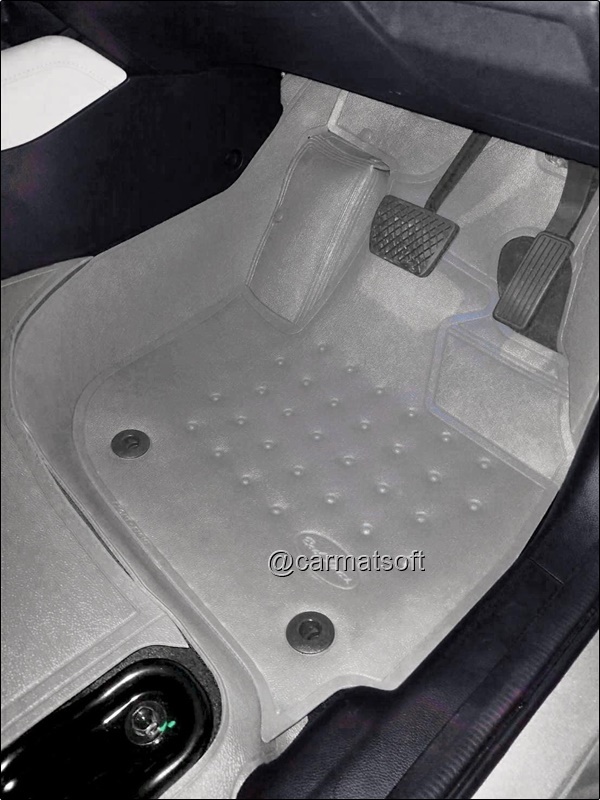 พรมปูพื้นรถยนต์ HONDA CITY ปี2014-2019 พรมลายหนังแท้ รีดขอบ สีครีม เข้ารูป ตรงรุ่นรถ