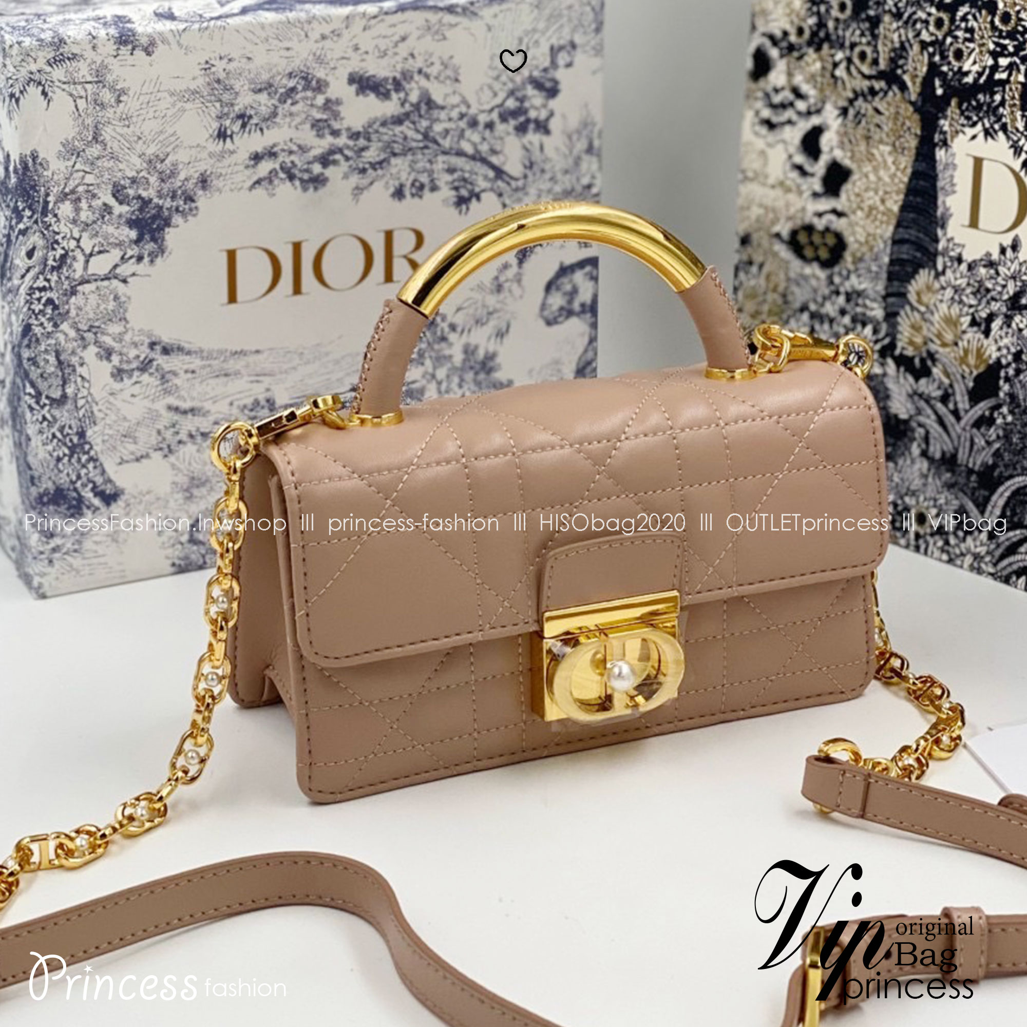 Mini Dior Ange Bag Macrocannage CD clasp with white resin pearl กระเป๋าถือพร้อมสายสะพาย ประดับตัวล็อคมุก สวยงามเหนือกาลเวลา เกรดออริ 1:1 ใช้งานต่างประเทศได้