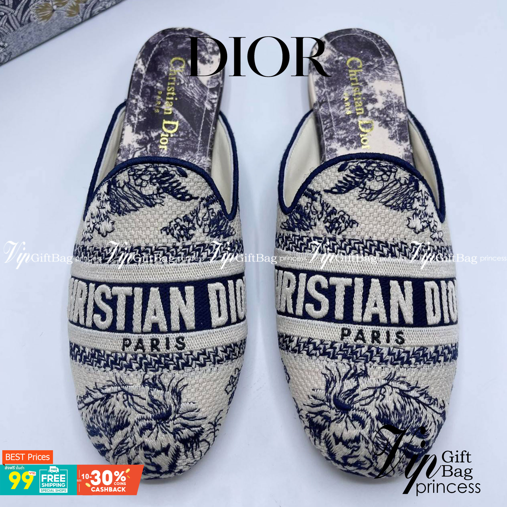 DIOR GRANVILLE ESPADRILLE SS21 Oblique Embroidered Cotton รองเท้าที่เป็นเอกลักษณ์ ที่สุดแห่งความหรูหราที่ใช้งานได้ทุกวัน ตัดเย็บจากผ้าฝ้ายปักลาย ประดับด้วยรายละเอียดสวยงาม งานเกรดออริจินอล 1:1 เหมือนที่สุด มีเลข Code ภาพสินค้าถ่ายจากงานขายจริง ไม่โป๊ะแตกแ