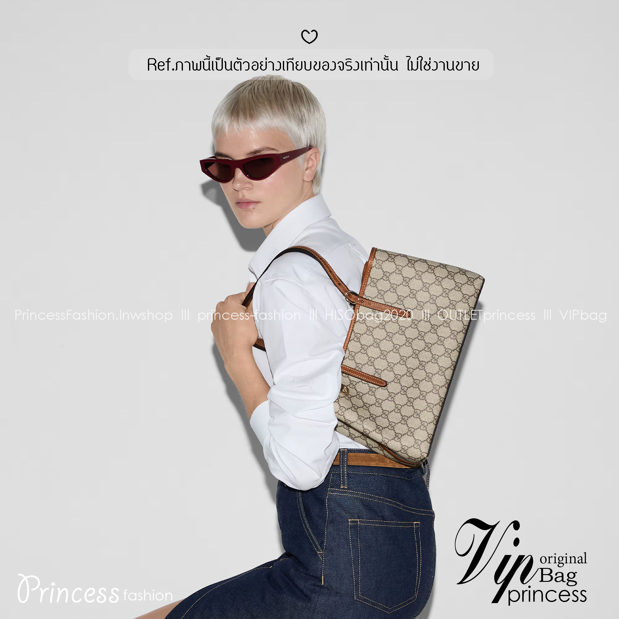 Top ORI หนังแท้ | GUCCI GG Emblem medium tote bag 30cm / GUCCI Tote Bag กระเป๋าสะพายทรงโท้ท คอลเล็กชั่นใหม่ตีความประวัติศาสตร์แห่งความสง่างามและงานฝีมือของแบรนด์ขึ้นใหม่