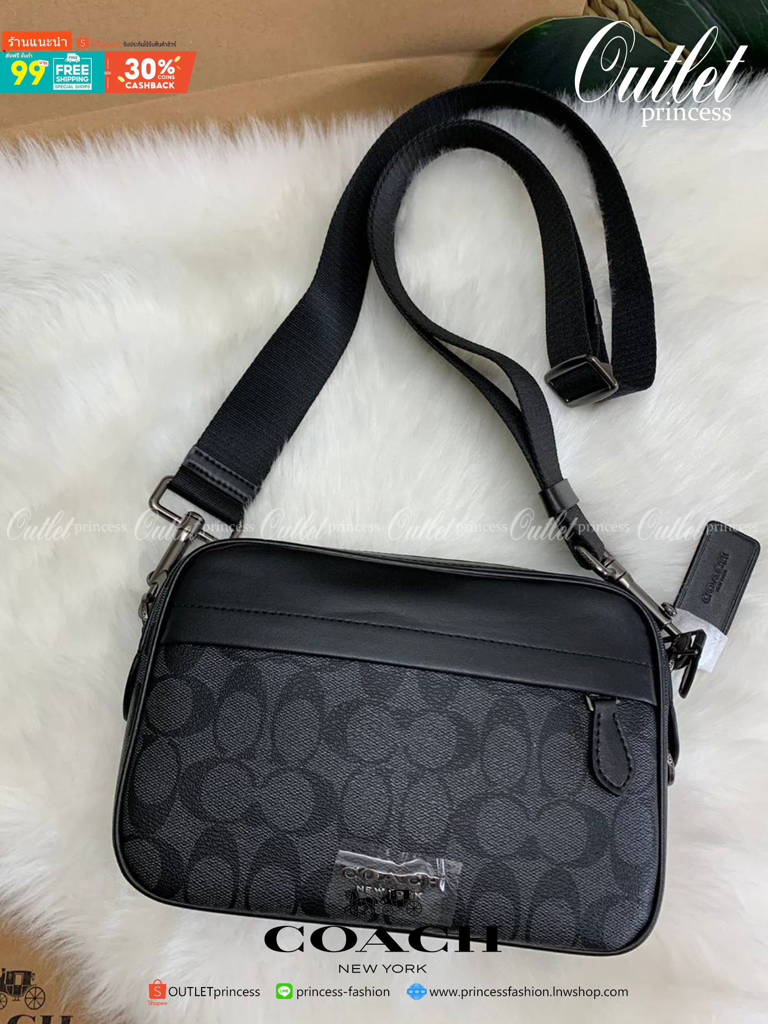 ของแท้ 💯% COACH GRAHAM CROSSBODY IN SIGNATURE ((50715)) พร้อมส่งค่ะ! กระเป๋าสะพายครอสบอดี้ร์ หนังแท้อย่างดี นิ่มมือค่ะ ด้านหน้ามีหนึ่งช่องซิปซ่อนใส่ของจุกจิก