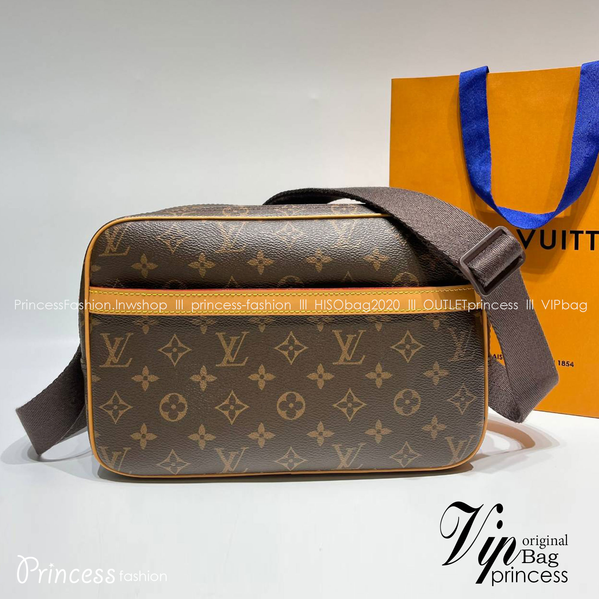 LV Reporter 28 Mongram Vintage Crossbody Bag / LV Messenger Bag กระเป๋าสะพายทรงแมสเซ็นเจอร์วินเทจ เกรดออริ ท็อป สลับแท้ 1:1 เกรดดีสุด หนังแท้ ผ่านทุก ตม. ใช้งานต่างประเทศได้