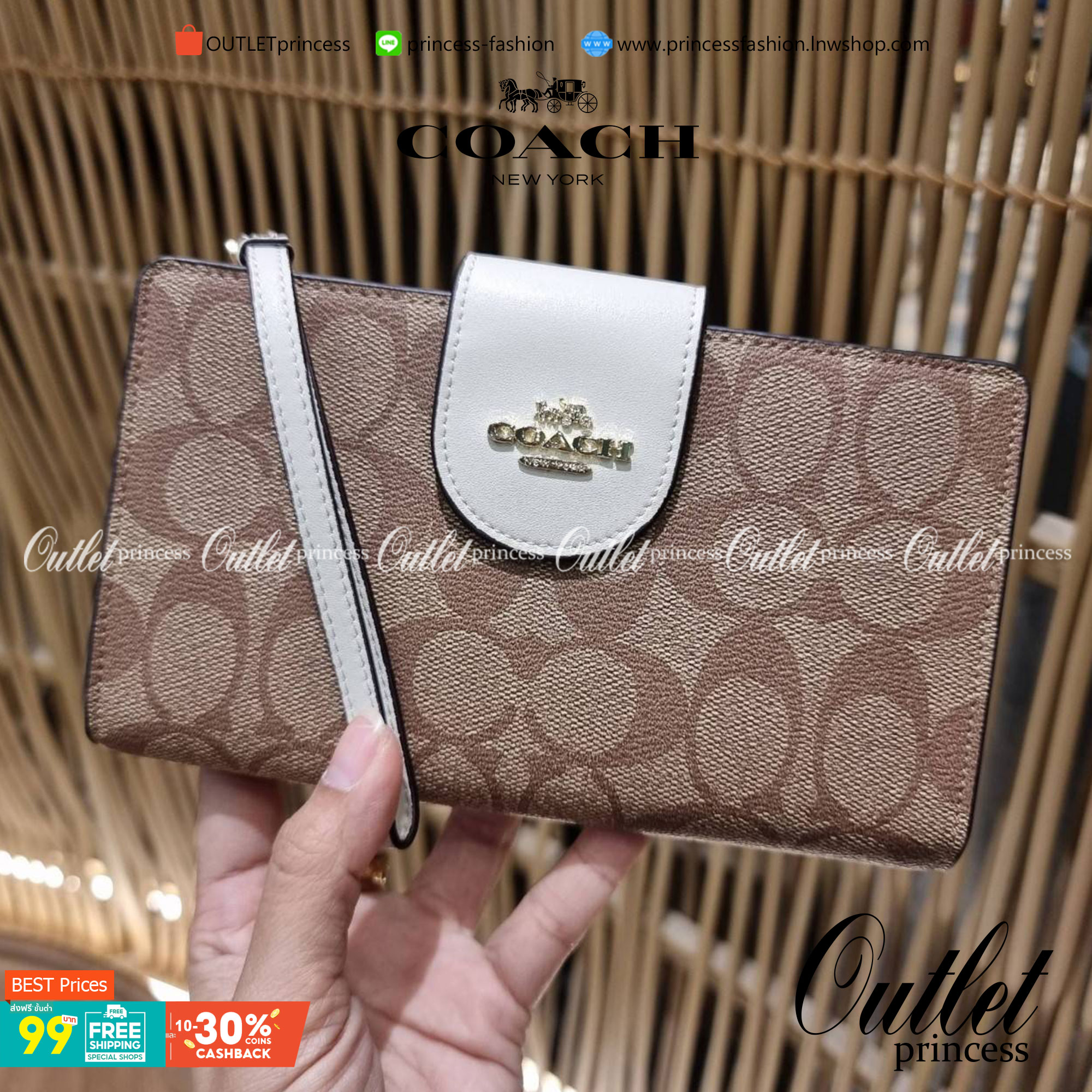 พร้อมส่ง 7 สี COACH C2874 TECH WALLET IN COLORBLOCK SIGNATURE CANVAS จัดให้สีใหม่ก่อนใคร!! ดีไซน์ใหม่ คอลเลคชั่นสวยหรู กระเป๋าสตางค์พร้อมสายคล้องมือ ง่ายต่อชีวิตมากจ้า!! มันดีอะไรเบอร์นี้ ใส่ได้ทั้งบัตร และโทรศัพท์ก็ใส่ได้ทุกรุ่น แถมยังมีช่องซิปแยกไปอีก ช
