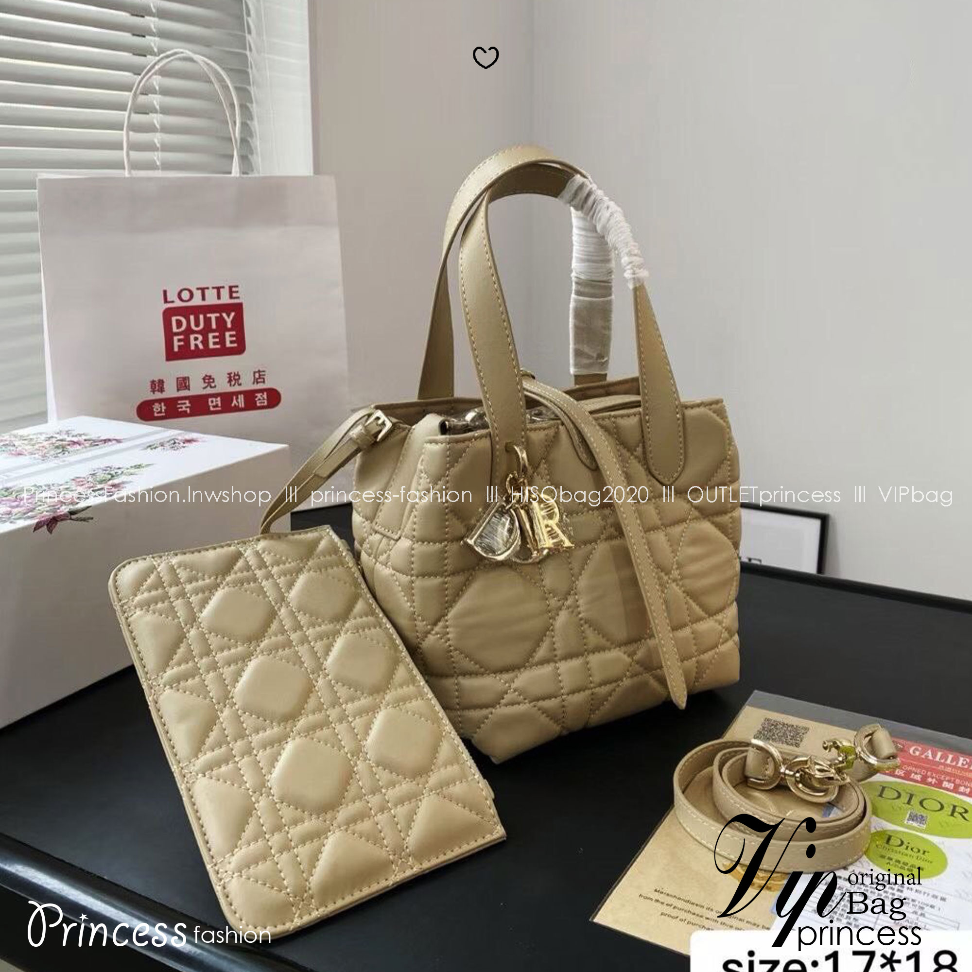 Dior Small Dior Toujours vertical tote bag 18cm กระเป๋าสะพายทรงบัคเก็ตไซส์ใหม่กะทัดรัด คลาสสิคหนังสวยหรูหราเกินราคา ดีไซน์นุ่มนวลทันสมัย
