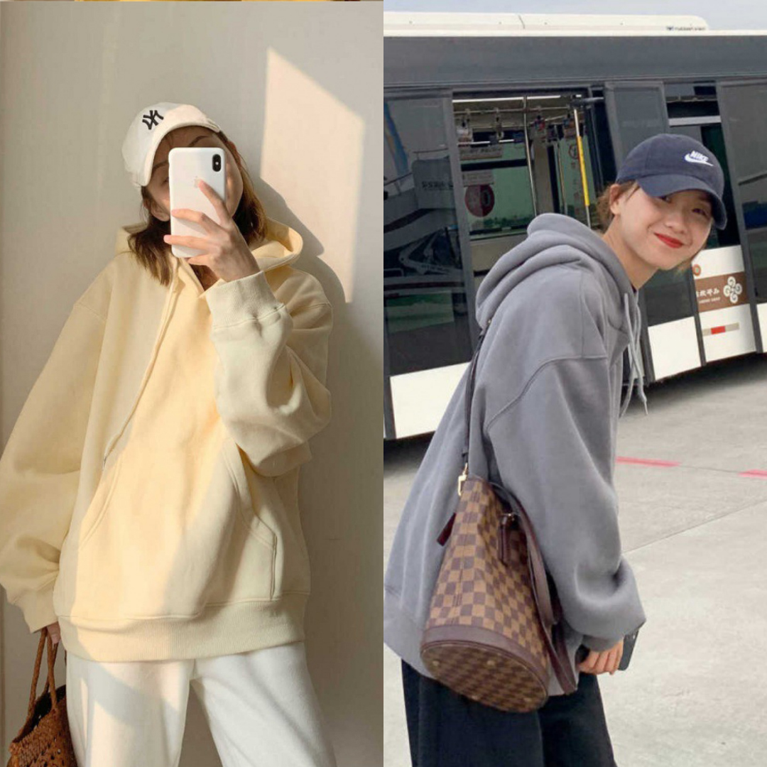 พร้อมส่ง 2 สี 📒🚘 Rina hoodie เสื้อกันหนาวแขนยาวมีฮู้ดสีหวาน (IN36074)
