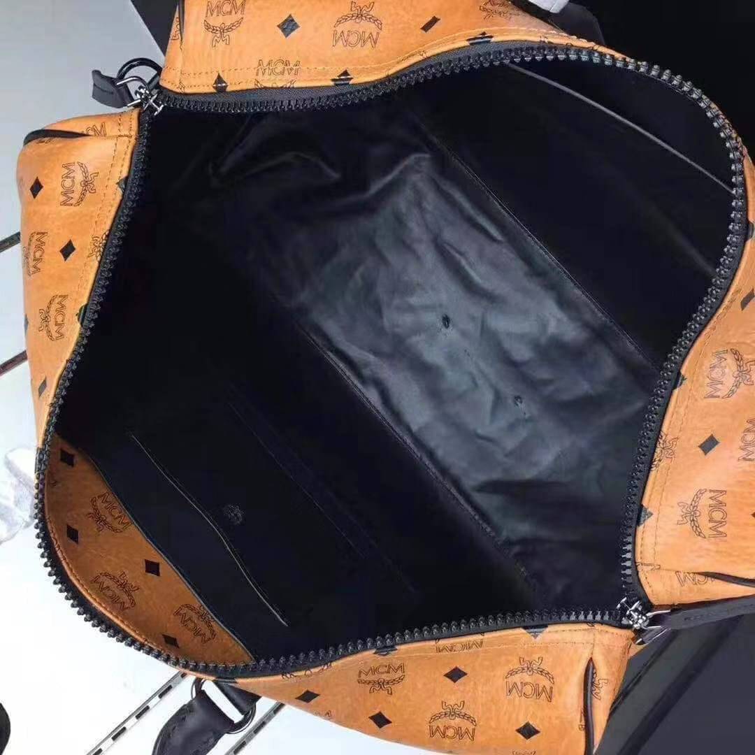 M.C.M MONOGRAM TRAVEL BAG กระเป๋าเดินทาง หนังแกะแท้