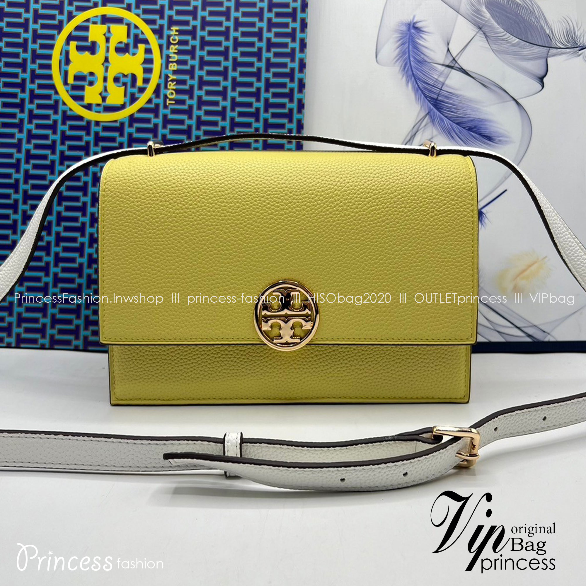 TORY BURCH MILLER LEATHER SHOULDER BAG กระเป๋าสะพายสวยหรู ผู้ดีทุกสี สายถอดได้ ถือเป็นคลัชได้ เกรดออริ สลับแท้ 1:1 ใช้งานต่างประเทศได้
