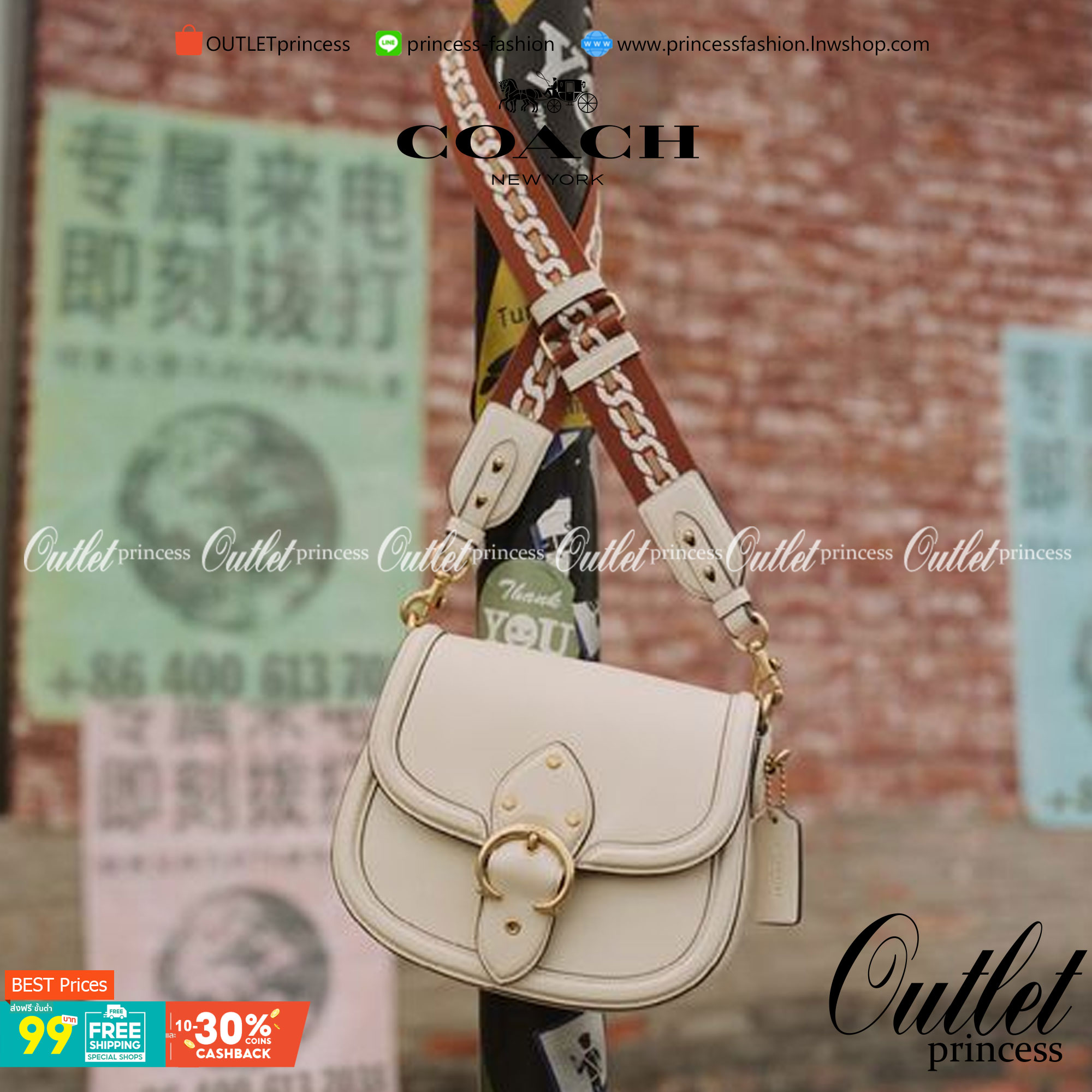OUTLET 】COACH BEAT SADDLE BAG 10 แบบพร้อมส่ง จุกๆ เลยค่า The best item! ที่สาวๆรอคอย! ฮอตไฟลุก! สีหายาก ละมุนคุณหนู คอลเลคชั่นใหม่ ดีไซน์หรูหรา พิเศษมากๆมาพร้อมสายสะพาย 2 เส้น ใช้คู่กันหรือแยกสะพายก็สวยครบสูตร กระเป๋าสะพายทรง saddle คลาสสิค วัสดุหนัง glov
