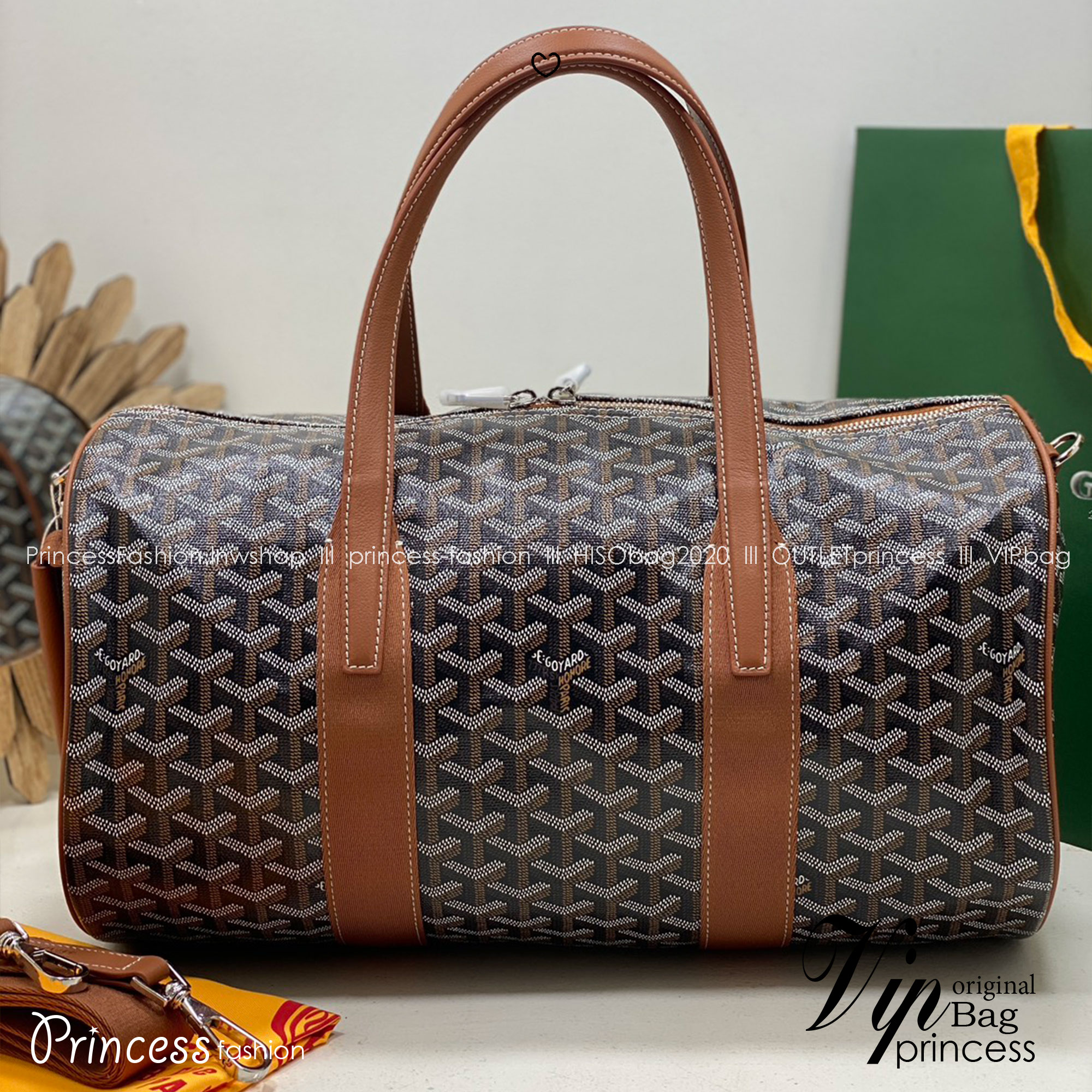 ORI หนังแท้ | Goyard Barrel 40 Sports Bag กระเป๋าสะพายทรง Keepall ใบใหญ่ ดีไซน์สปอร์ต ภายในโล่งกว้าง จุของได้เยอะ มีหูจับด้านบน เพิ่มฟังชั่นหูหิ้วด้านข้าง สะดวกใช้งาน